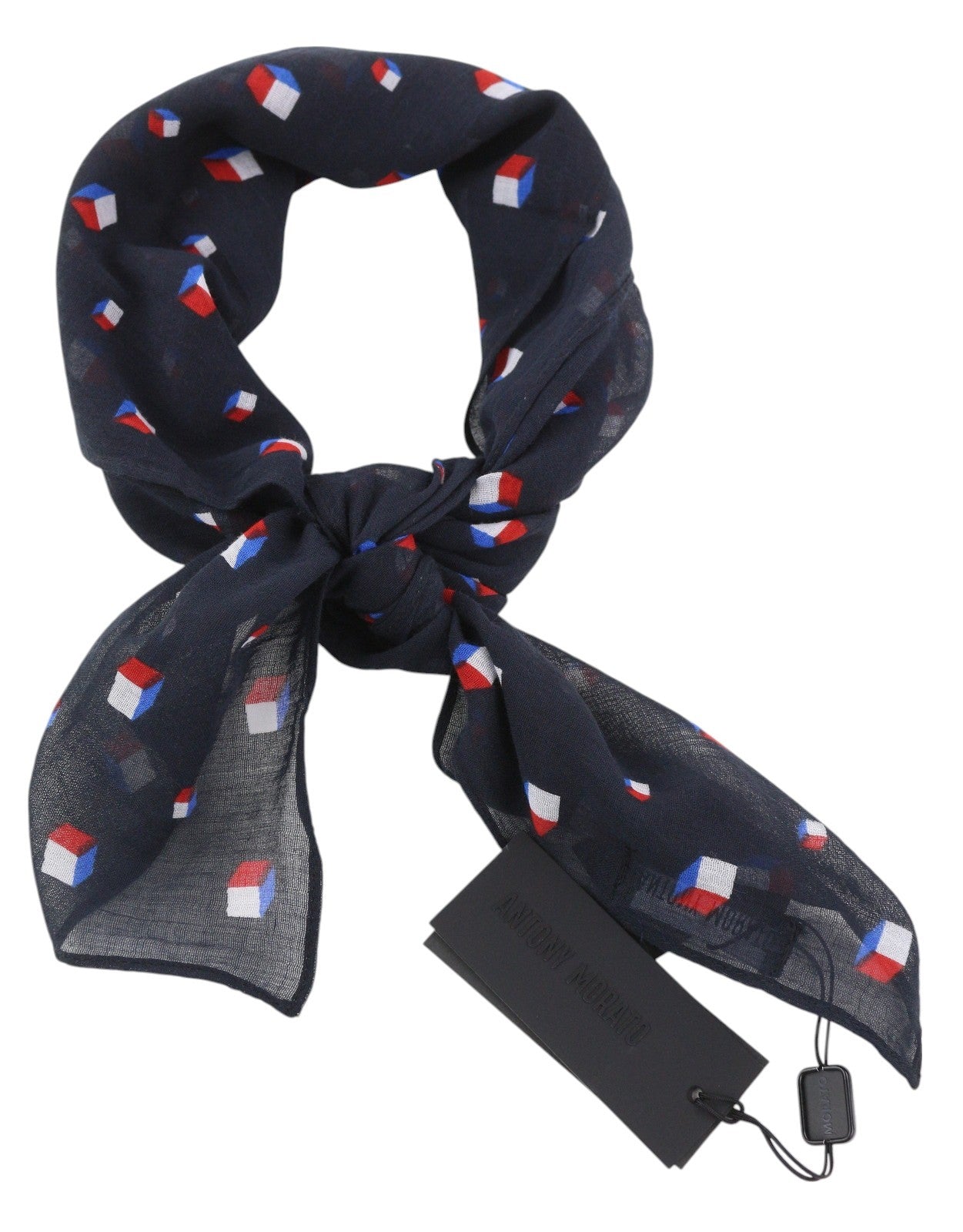 ANTONY MORATO Women Scarf OS Black Cotton Pattern Wrap Casual Logo Unisex