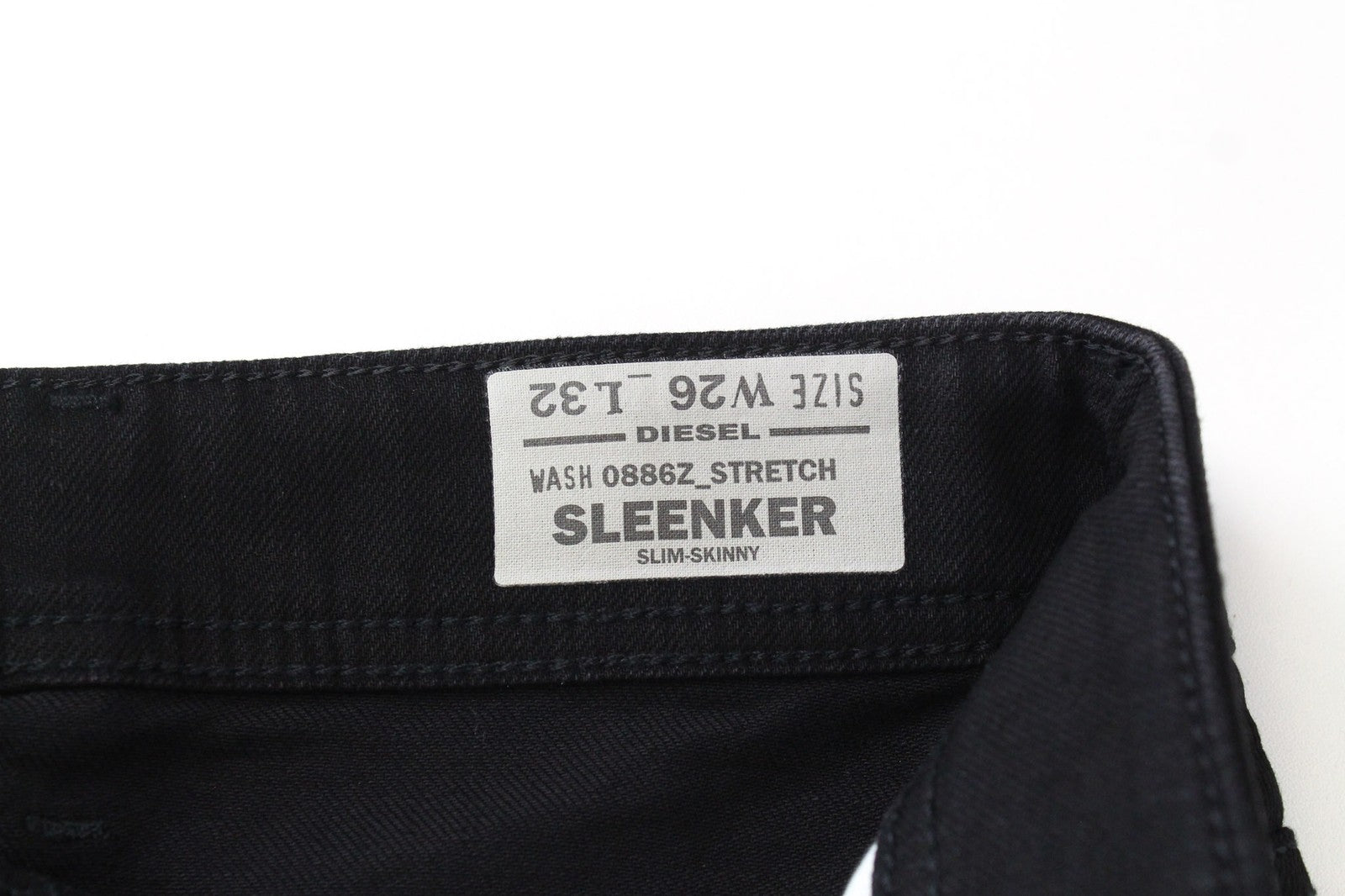 DIESEL Sleenker 0886Z Men's W26/L32 Skinny Slim Black Cotton Stretch Jeans