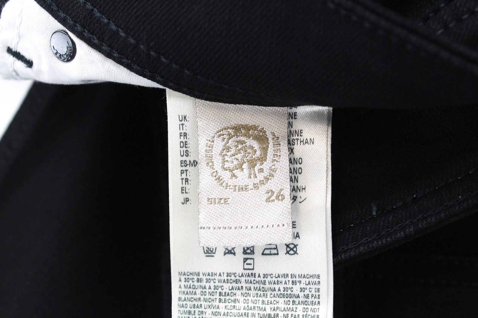 DIESEL Sleenker 0886Z Men's W26/L32 Skinny Slim Black Cotton Stretch Jeans