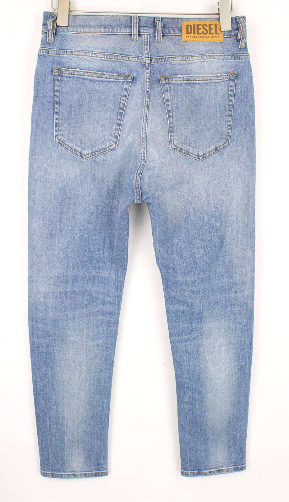 DIESEL D-Vider 081AL Men's W28/L30 Carrot Fit Blue Stretch Cotton Button-Fly