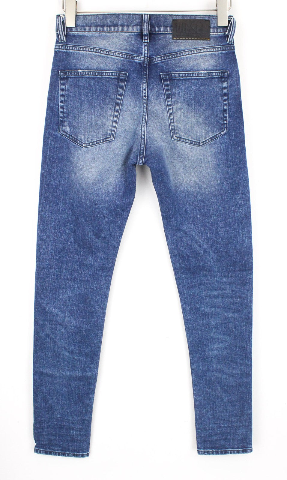 DIESEL D-Strukt 081AQ Men's W27/L32 Tapered Blue Stretch Distressed Fit Jeans