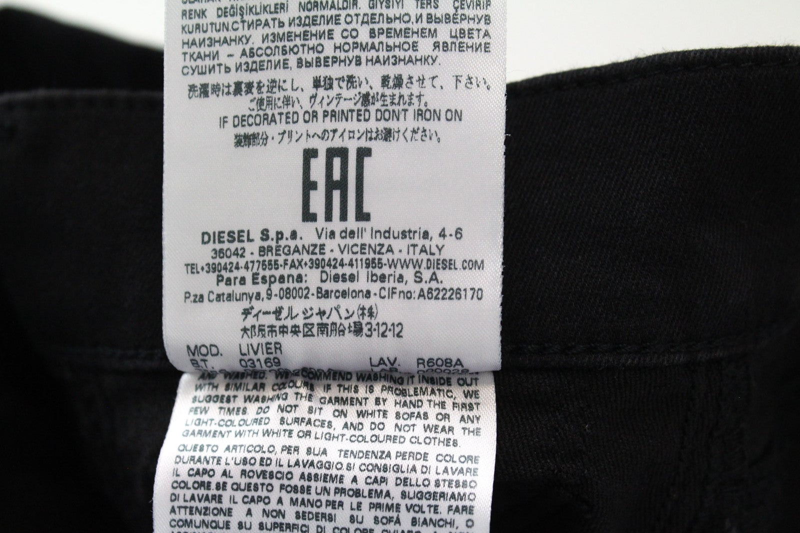 DIESEL Livier R608A Women's W24 Jegging Slim Black Stretch Low Waist Fit