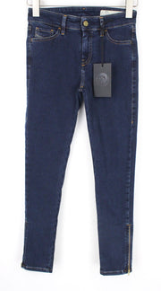 DIESEL Slandy-Zip 083AM Women's W26/L30 Skinny Blue Zipped Fit Stretch Jeans