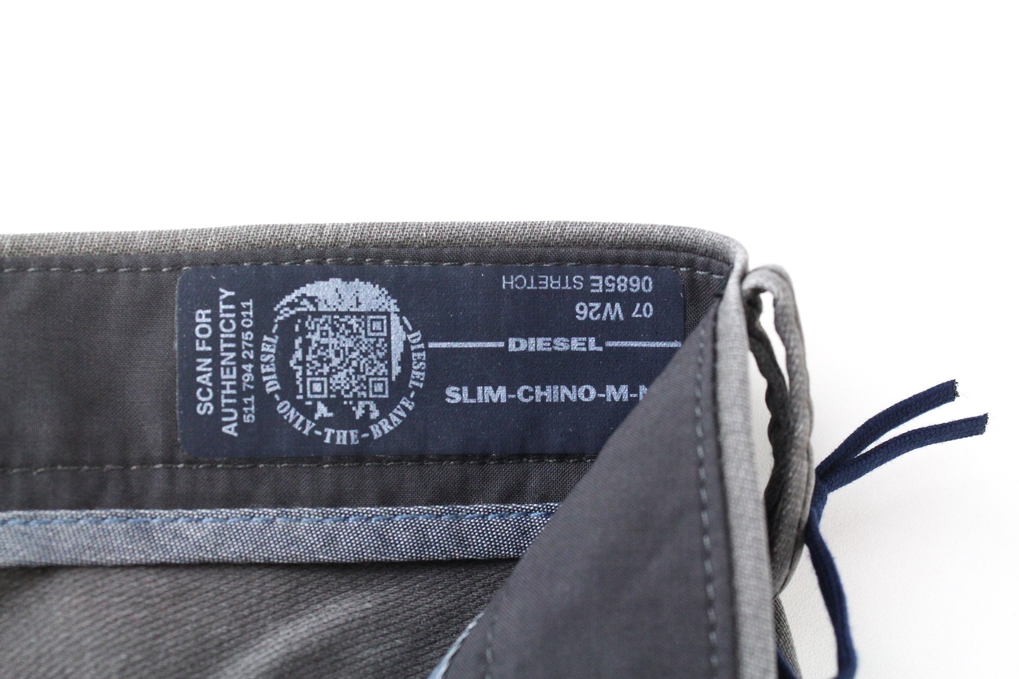 DIESEL Chino-M-NE 0685E Men's W26 Grey Sweat Jogg Cotton Stretch Slim Jeans