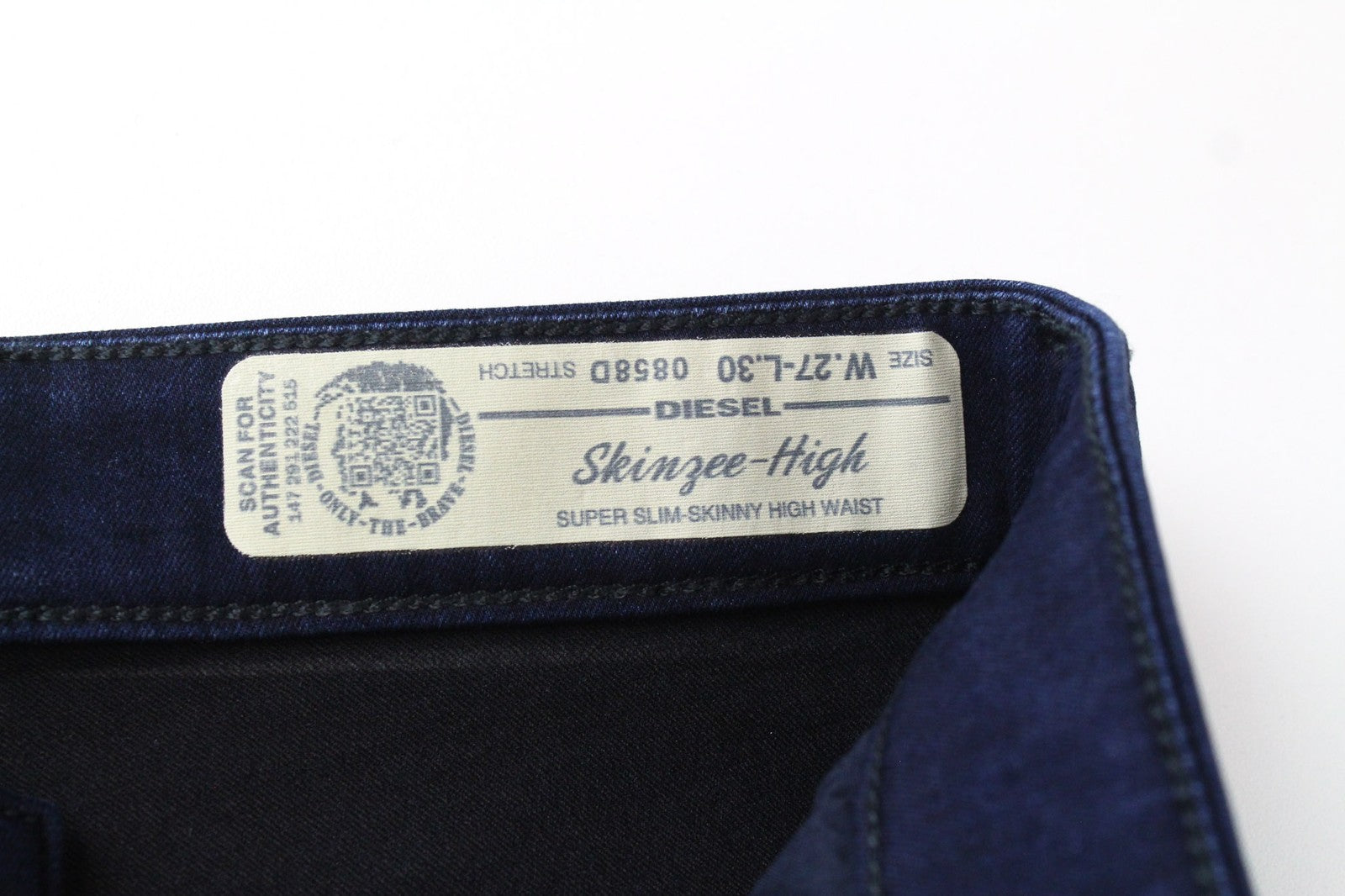 DIESEL Skinzee 0858D Women's W27/L30 Blue High Waist Super Slim Skinny Jeans