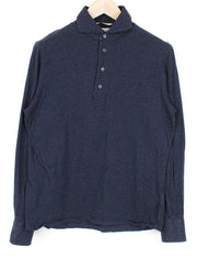 SUITSUPPLY Men's Shirt 39/15.5/40/15.75 Navy Polo Egyptian Cotton Extra Slim