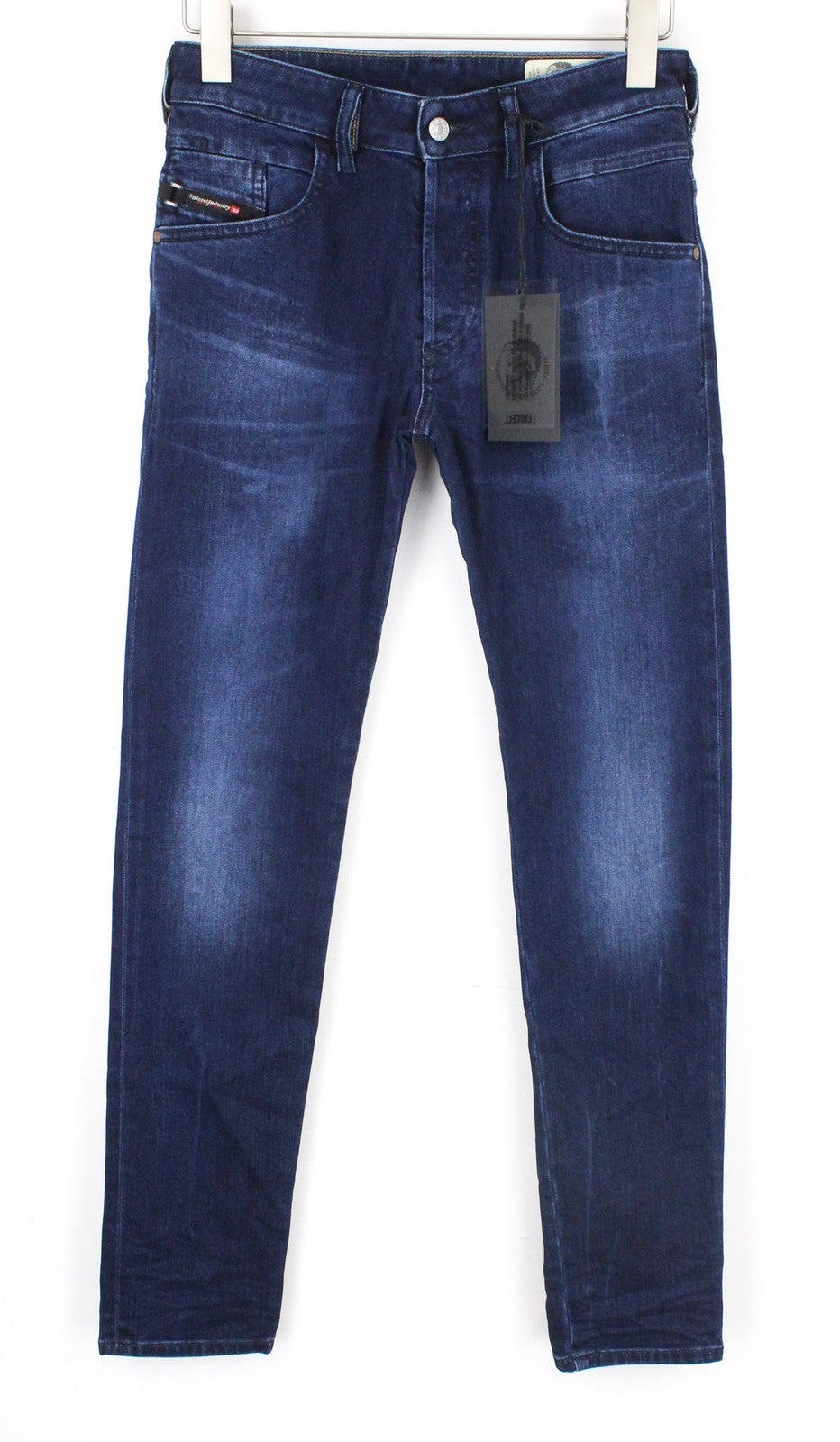 DIESEL D-Bazer 083AT Men's W26/L32 Tapered Fit Washed Blue Cotton Stretch Jeans