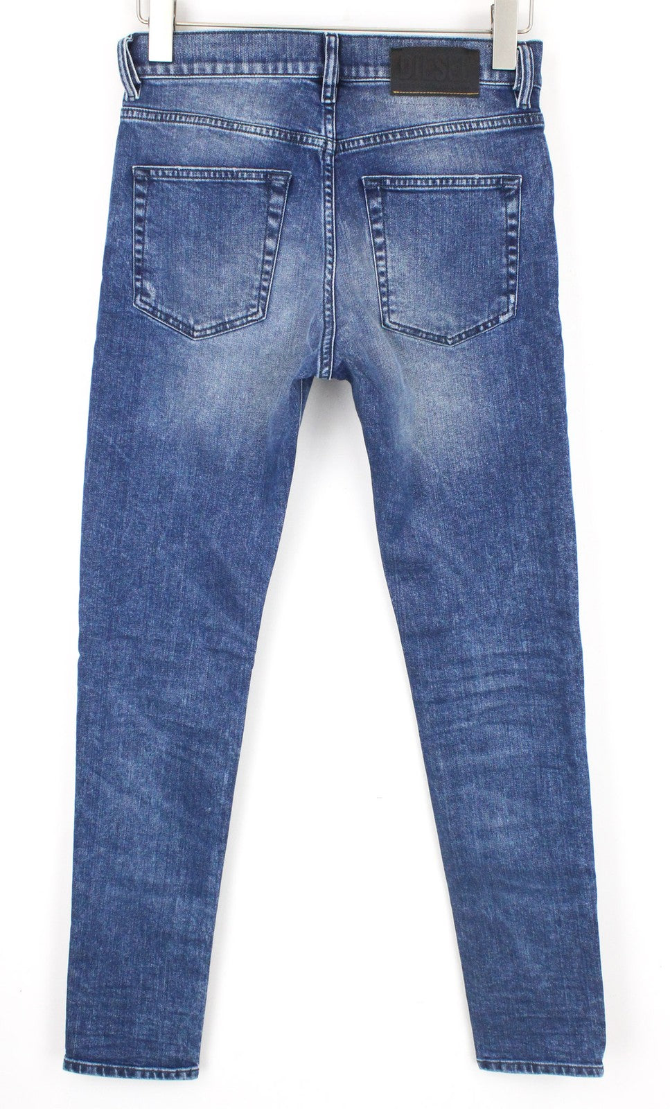 DIESEL D-Strukt 081AQ Men's W27/L32 Ripped Tapered Blue Cotton Stretch Jeans