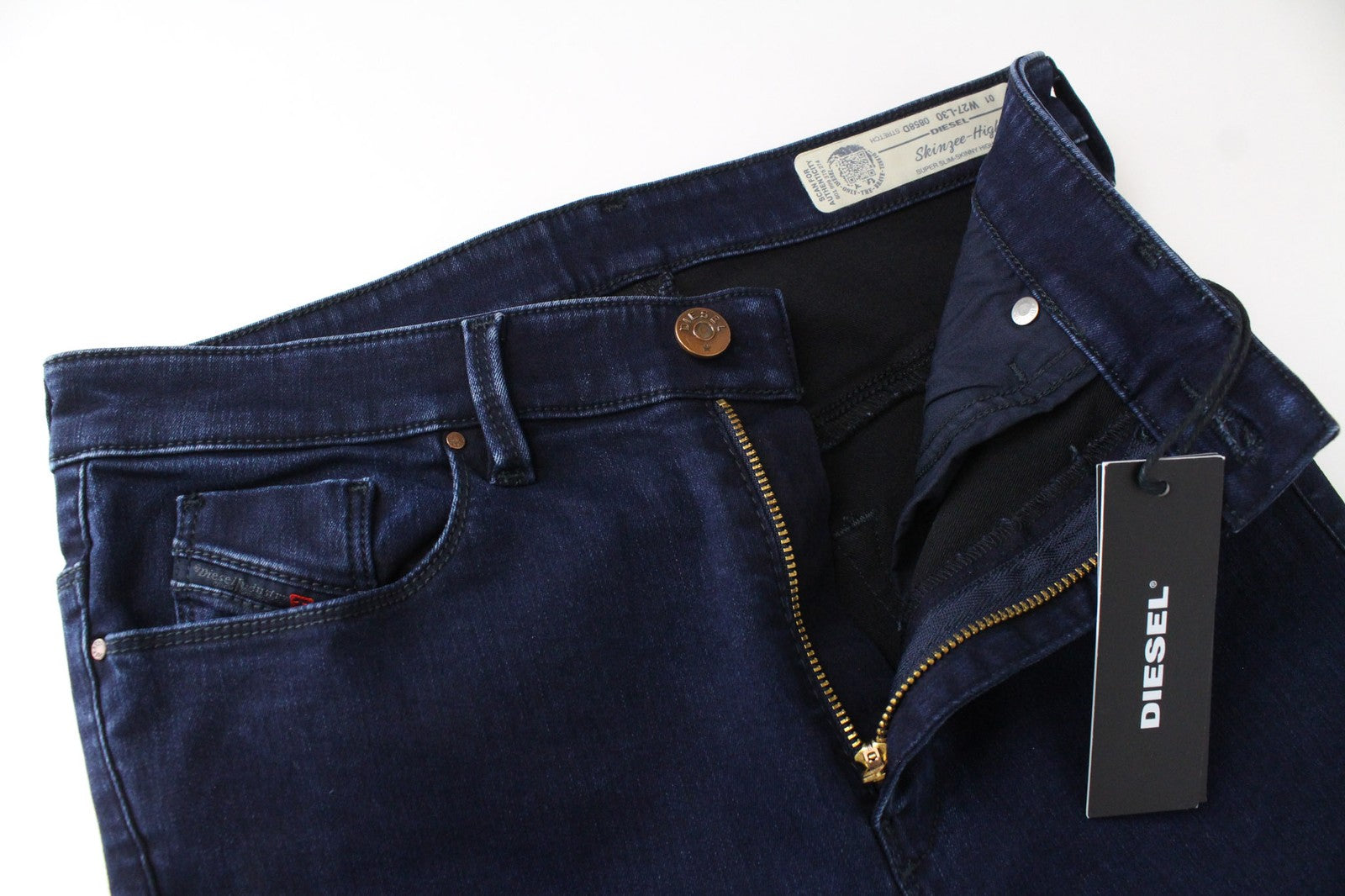 DIESEL Skinzee-High 0858D Women's W27/L30 Super Slim Skinny Blue Stretch Jeans