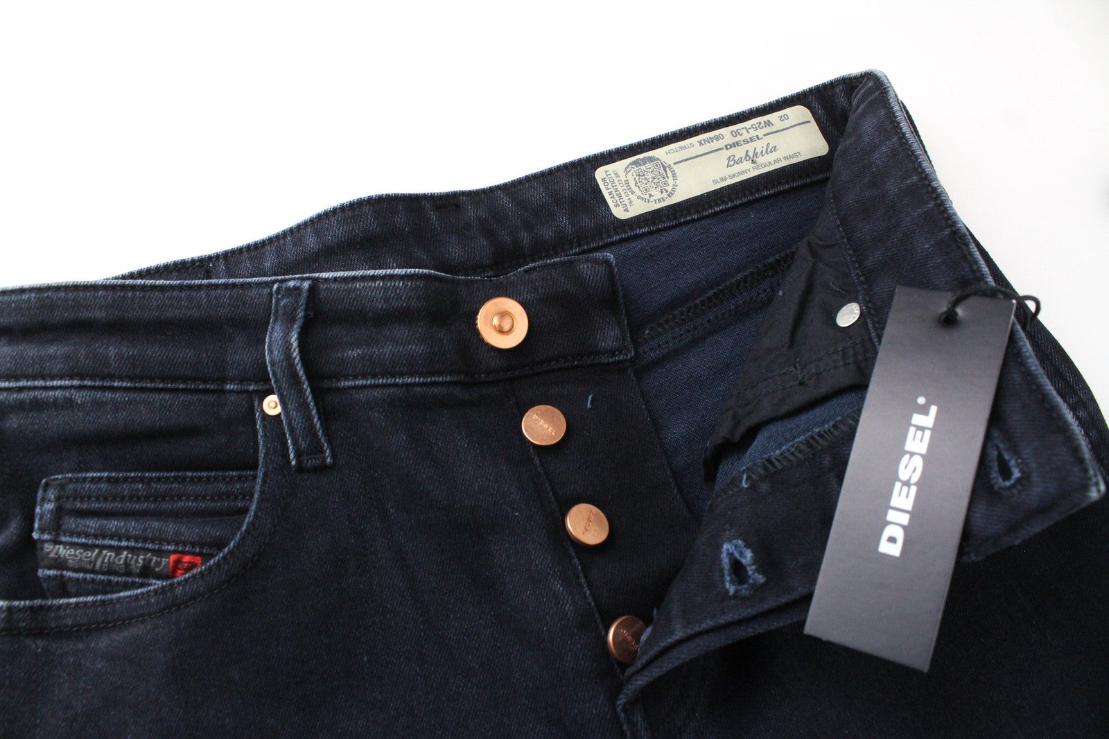 DIESEL Babhila 084NX Women's W25/L30 Blue Stretch Cotton Slim Skinny Jeans