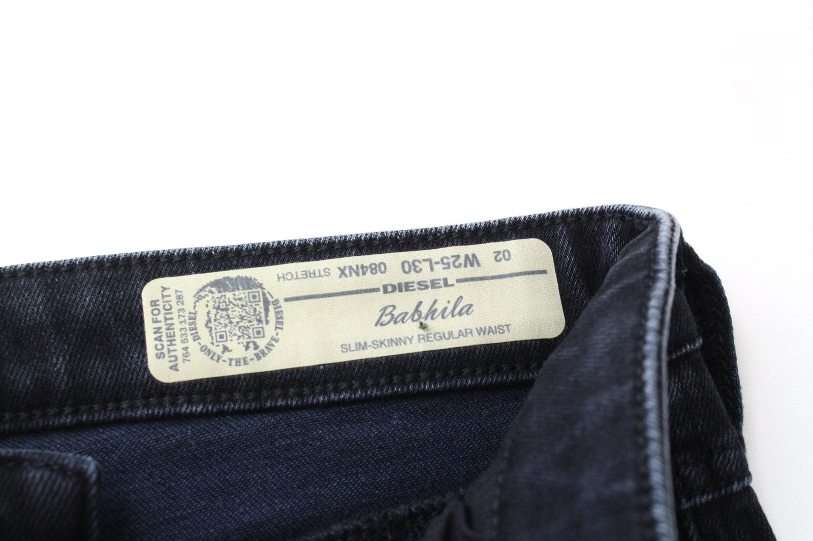 DIESEL Babhila 084NX Women's W25/L30 Blue Stretch Cotton Slim Skinny Jeans