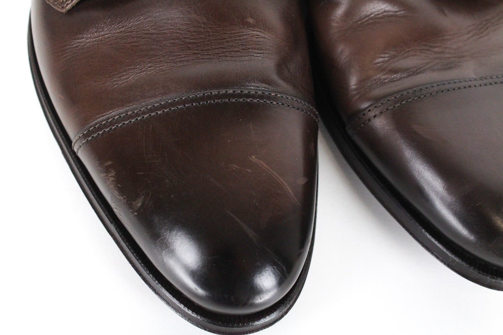 SUITSUPPLY Men's Shoes EU40.5 Brown Double Buckle Formal Genuine Leather