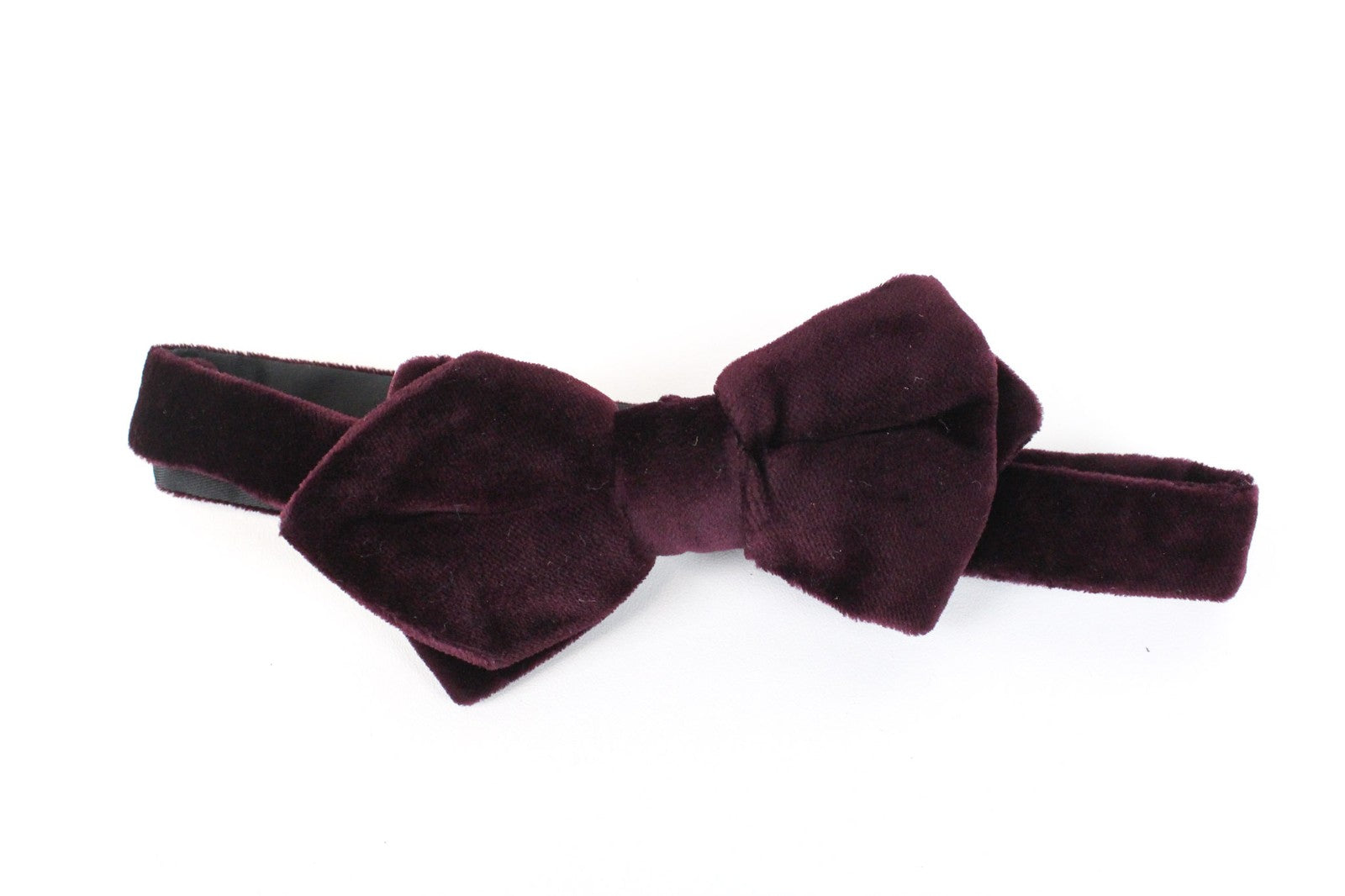 SUITSUPPLY Men's Bow Tie Burgundy One Size Velvet Cotton Self-Tie Formal Wear