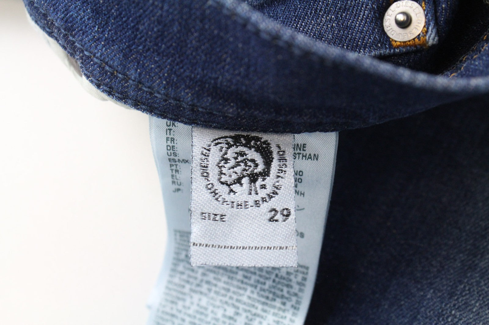 DIESEL Tepphar 084TX Men's W29/L32 Ripped Slim Carrot Cotton Stretch Blue