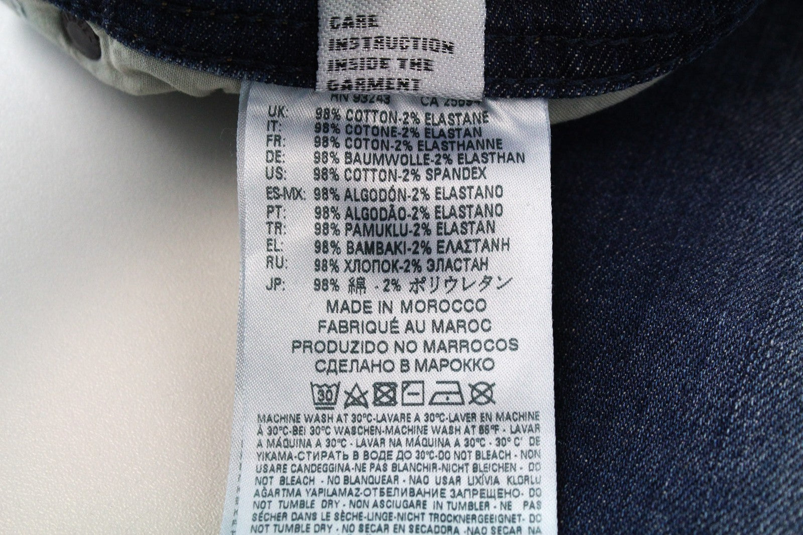 DIESEL Tepphar 084TX Men's W29/L32 Ripped Slim Carrot Cotton Stretch Blue