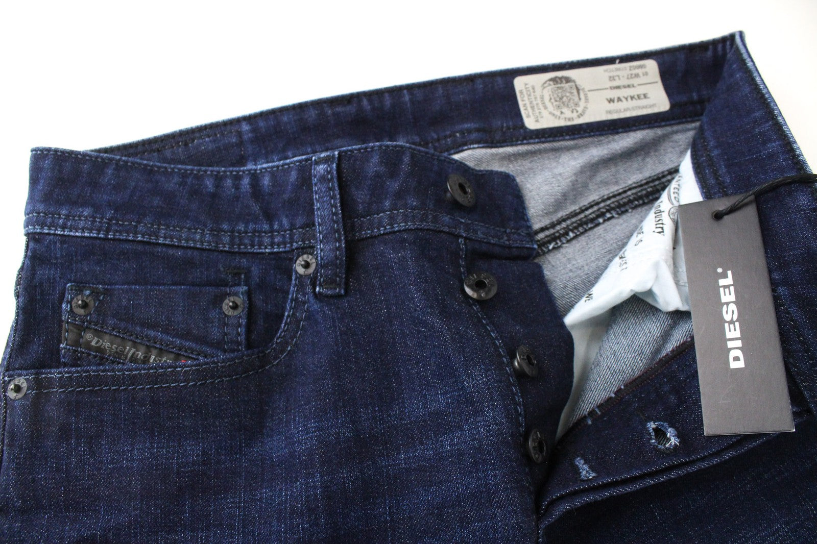 DIESEL Waykee 0860Z Men's Jeans W27/L32 Straight Regular Fit Stretch Blue