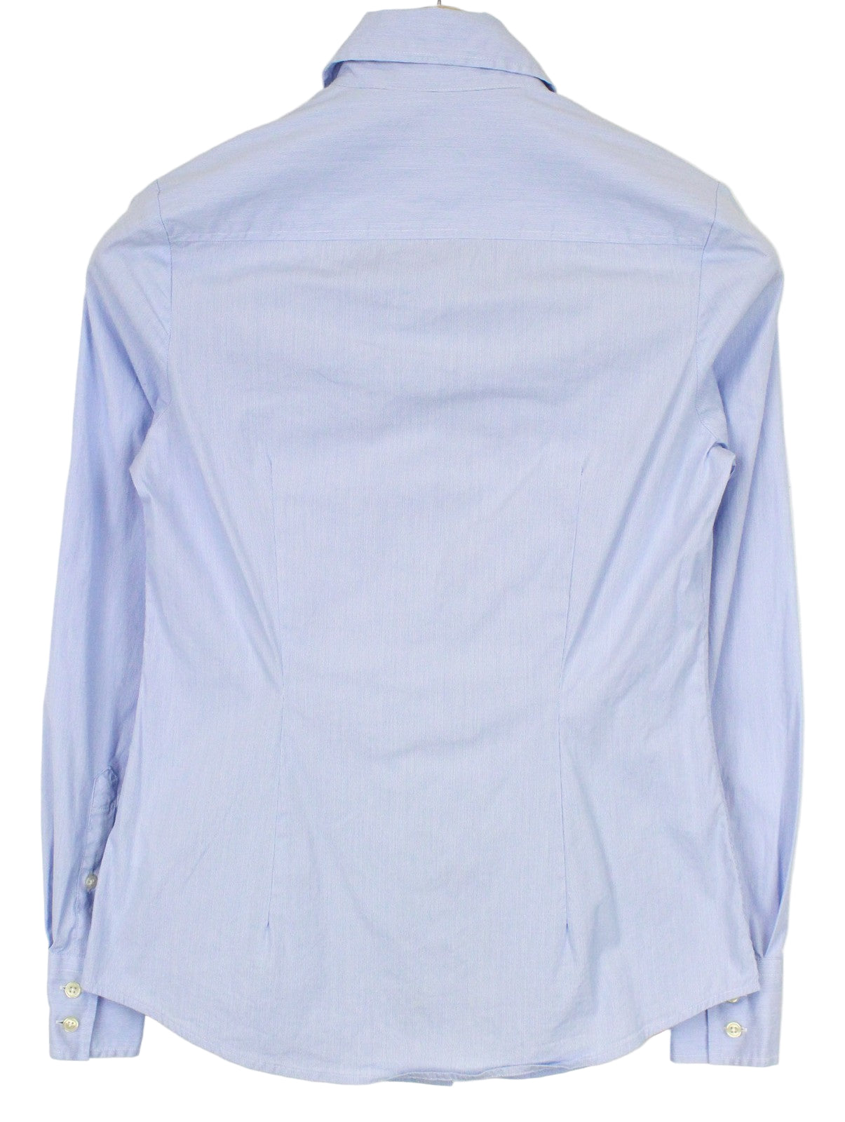 SUITSUPPLY Women's Shirt EU34R Blue Stretch Cotton Blend Formal Long Sleeve