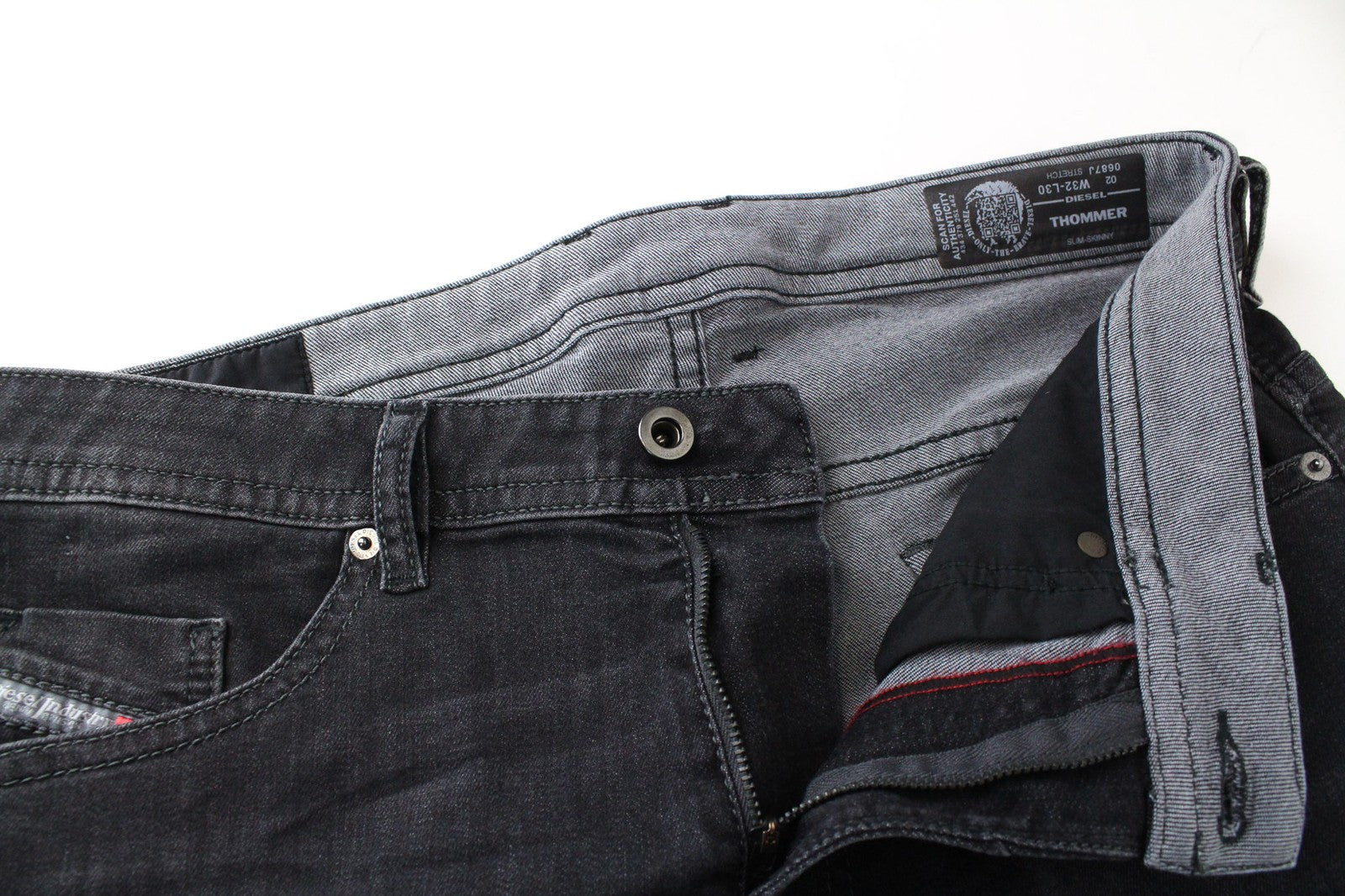 DIESEL Thommer 0687J Men's W32/L30 Slim Skinny Stretch Cotton Grey Jeans