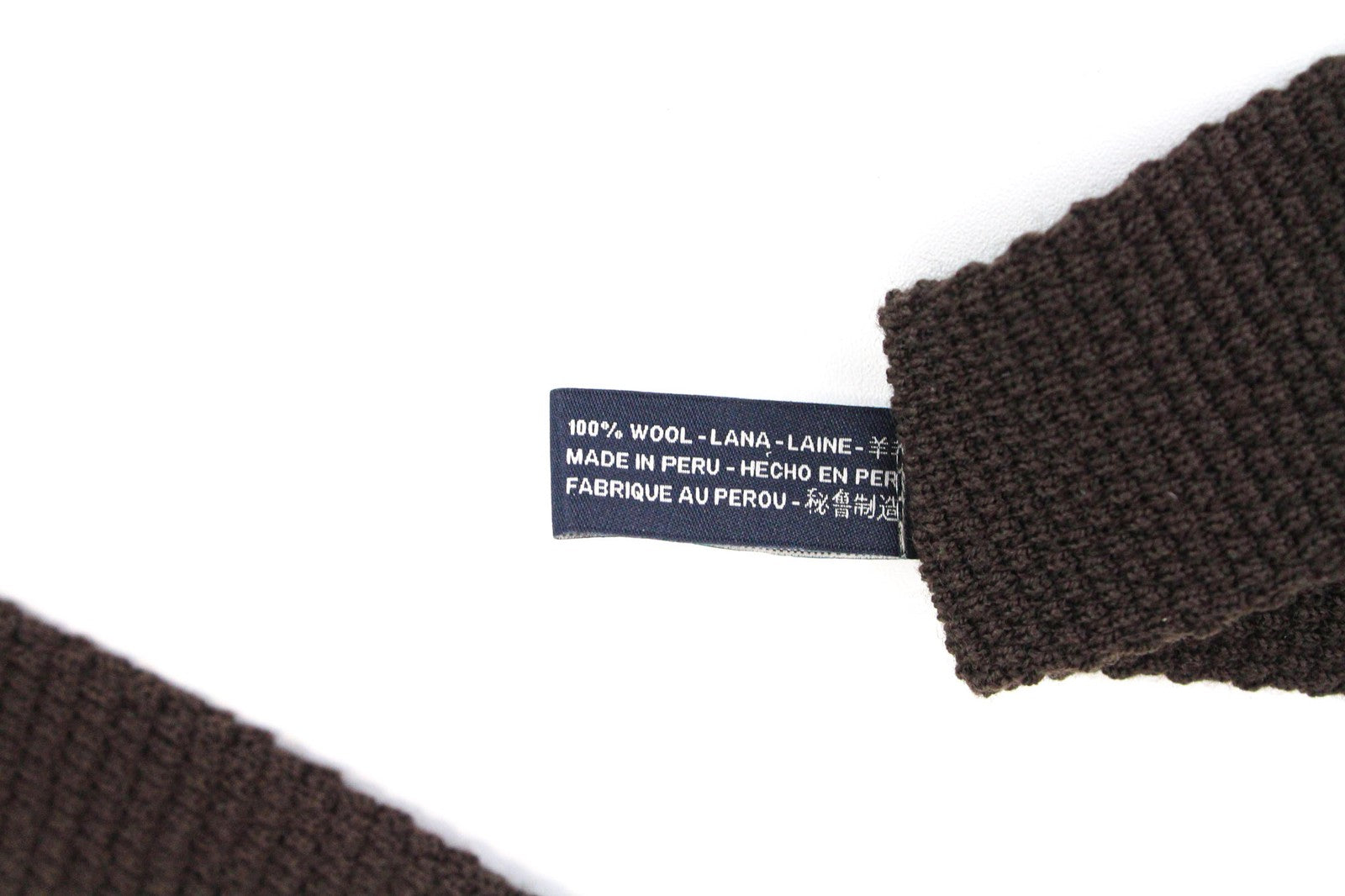 SUITSUPPLY Men's Tie ~75.5x6cm Brown Knitted Wool Square-End Classic Style