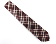 SUITSUPPLY Men's Tie ~150x8cm Purple Wool Blend Check Pointed-End Neckwear