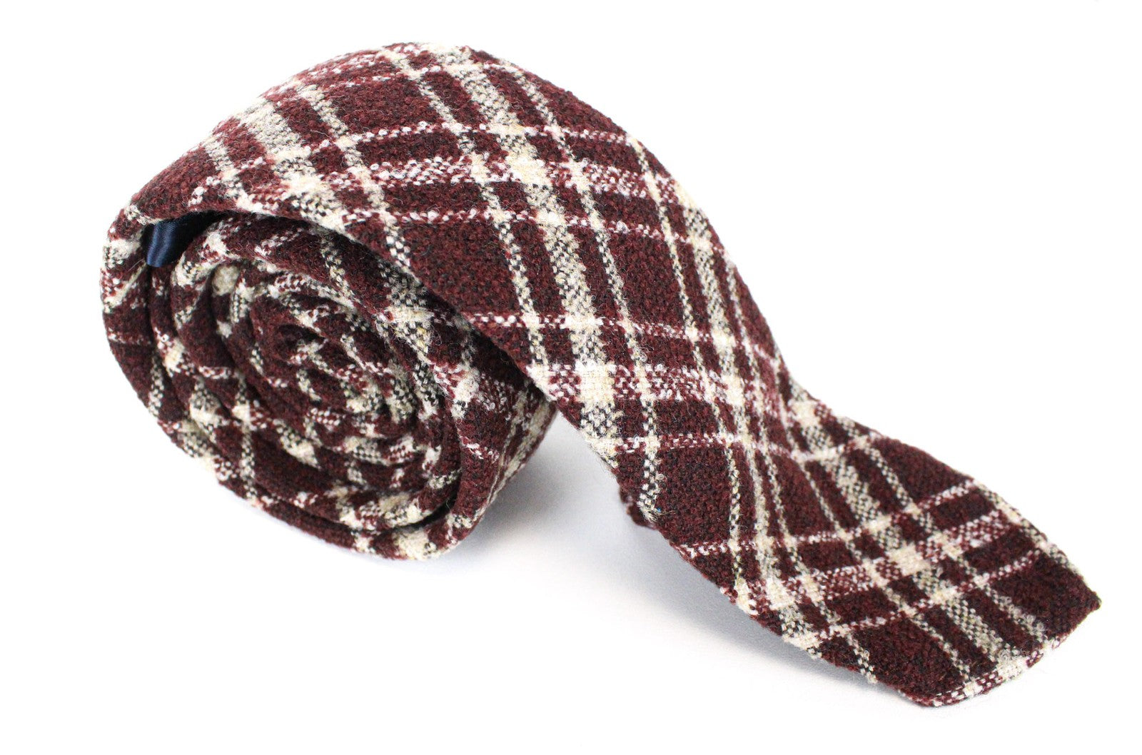 SUITSUPPLY Men's Tie ~150x8cm Purple Wool Blend Check Pointed-End Neckwear