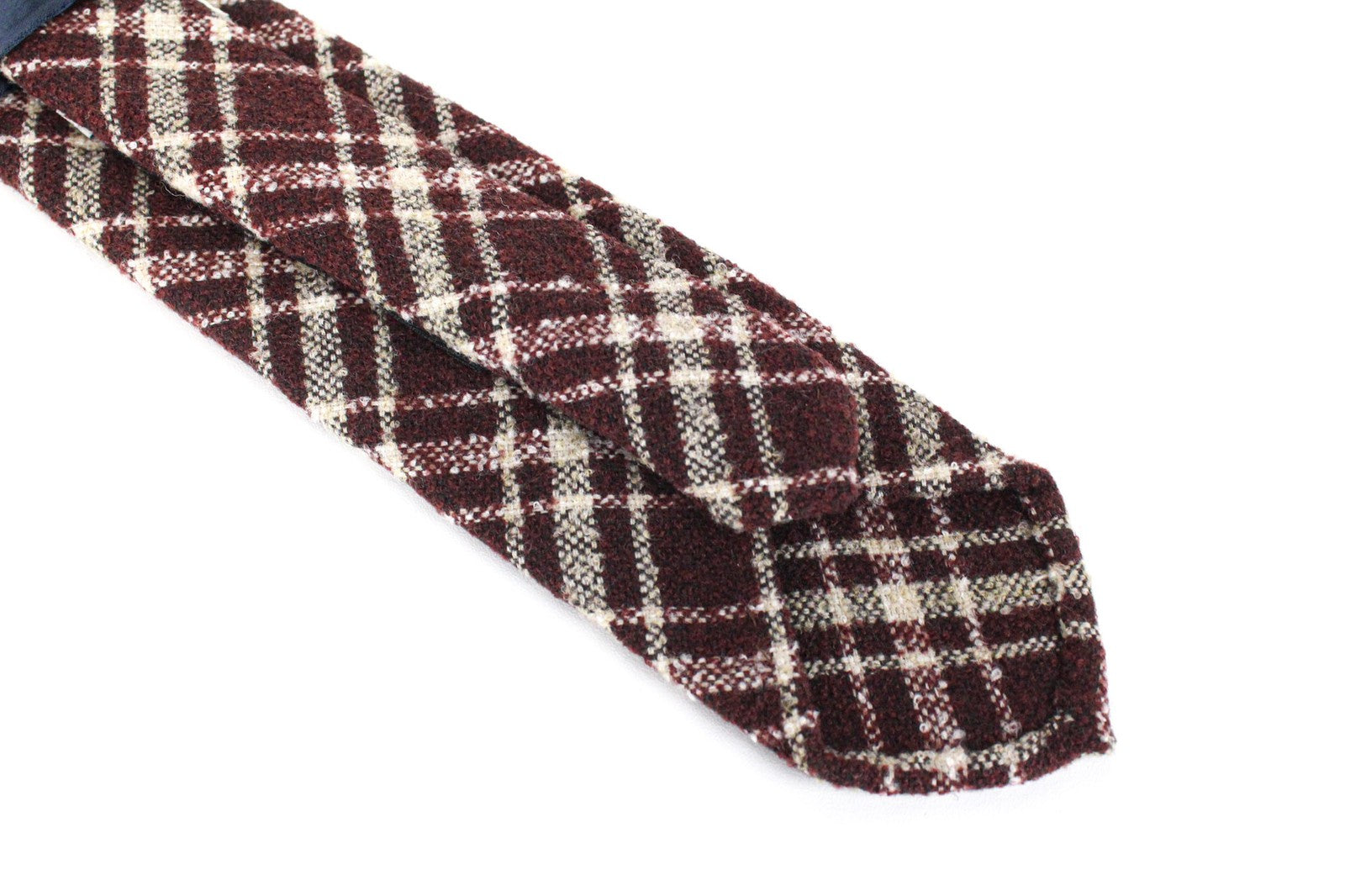 SUITSUPPLY Men's Tie ~150x8cm Purple Wool Blend Check Pointed-End Neckwear