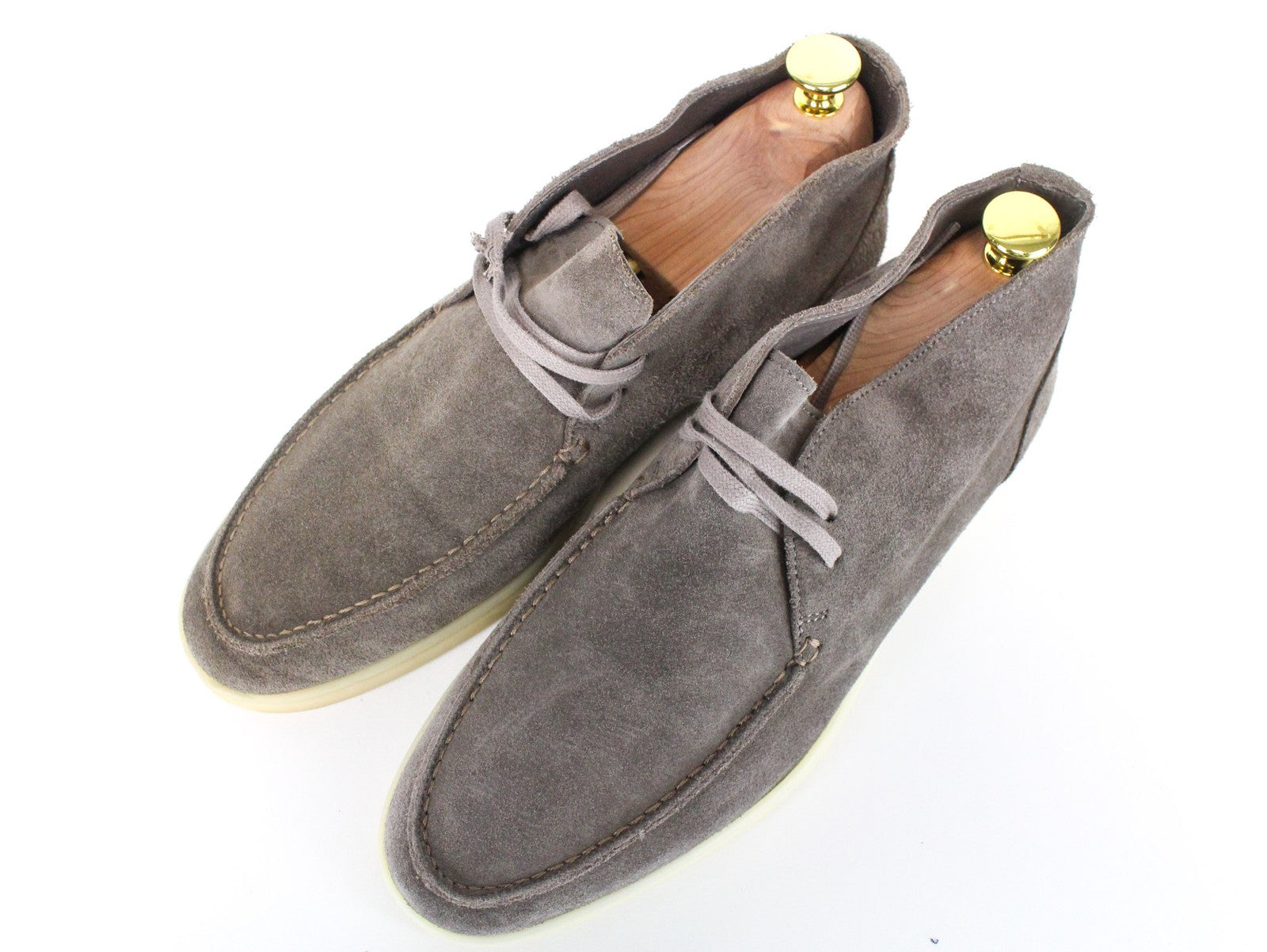 SUITSUPPLY Men's Shoes EU41 Grey Suede High-Top Casual Laced Design Leisure