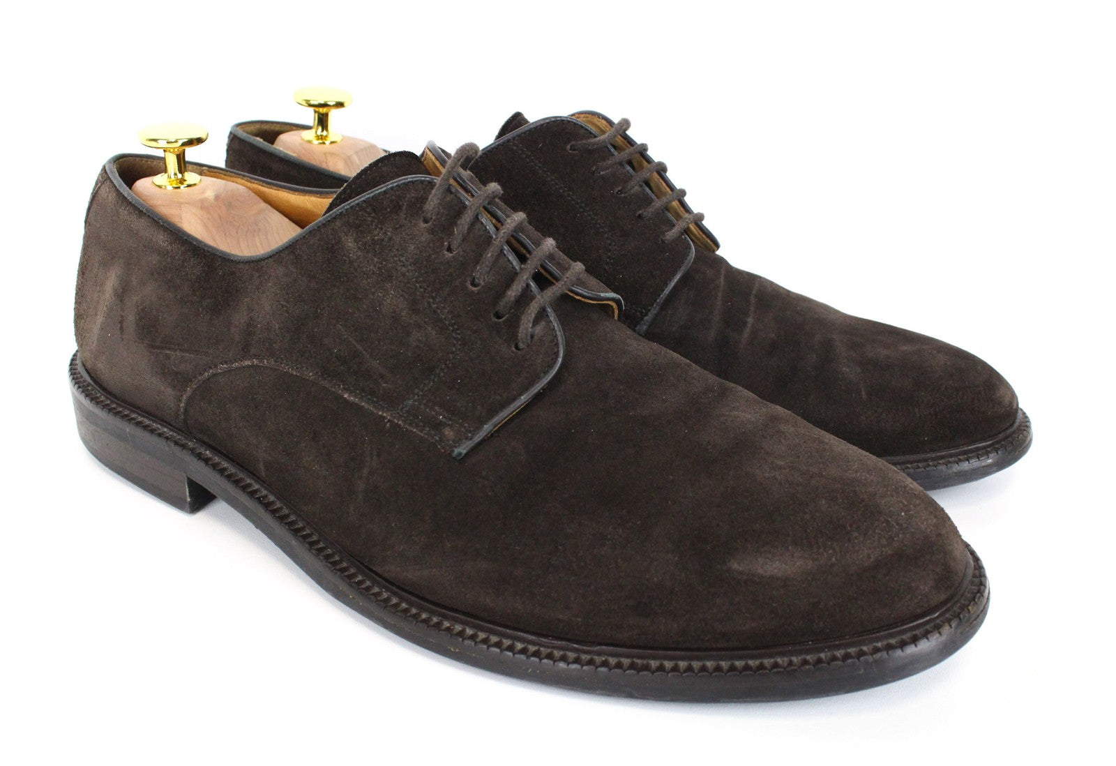 SUITSUPPLY Men's Shoes EU44 Brown Suede Lace-Up Formal Low-Top Dress Shoes