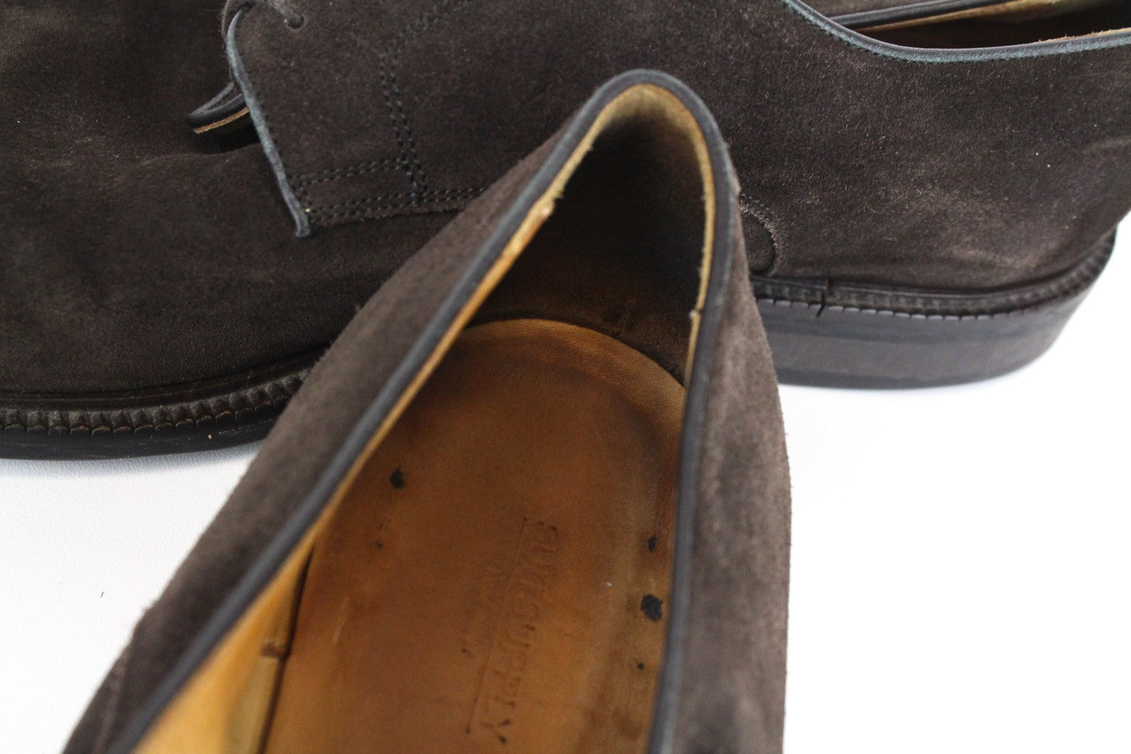 SUITSUPPLY Men's Shoes EU44 Brown Suede Lace-Up Formal Low-Top Dress Shoes