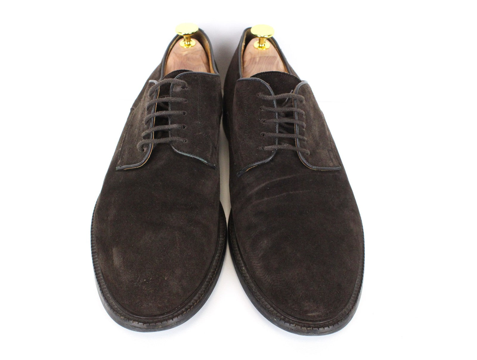 SUITSUPPLY Men's Shoes EU44 Brown Suede Lace-Up Formal Low-Top Dress Shoes