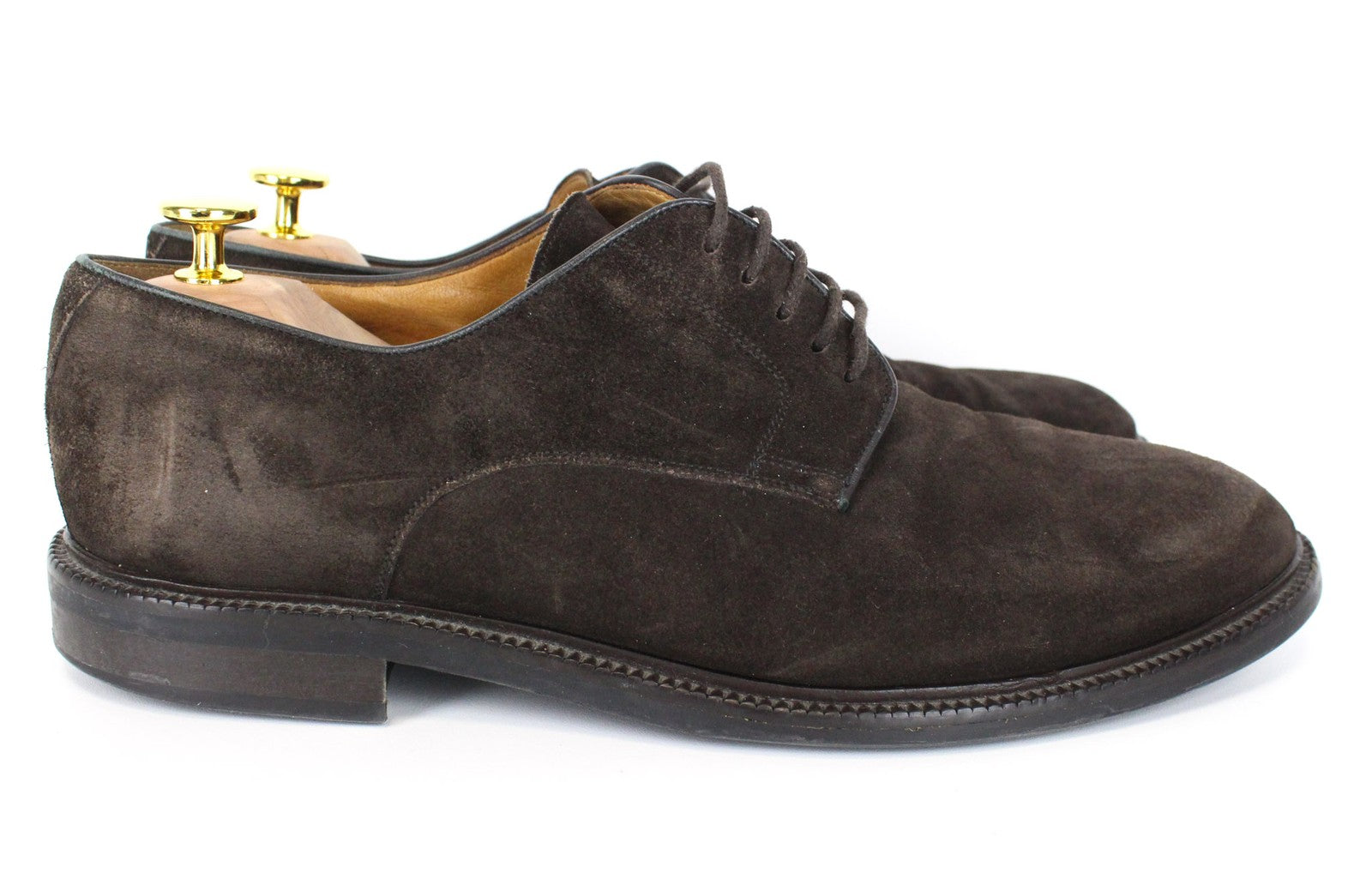 SUITSUPPLY Men's Shoes EU44 Brown Suede Lace-Up Formal Low-Top Dress Shoes