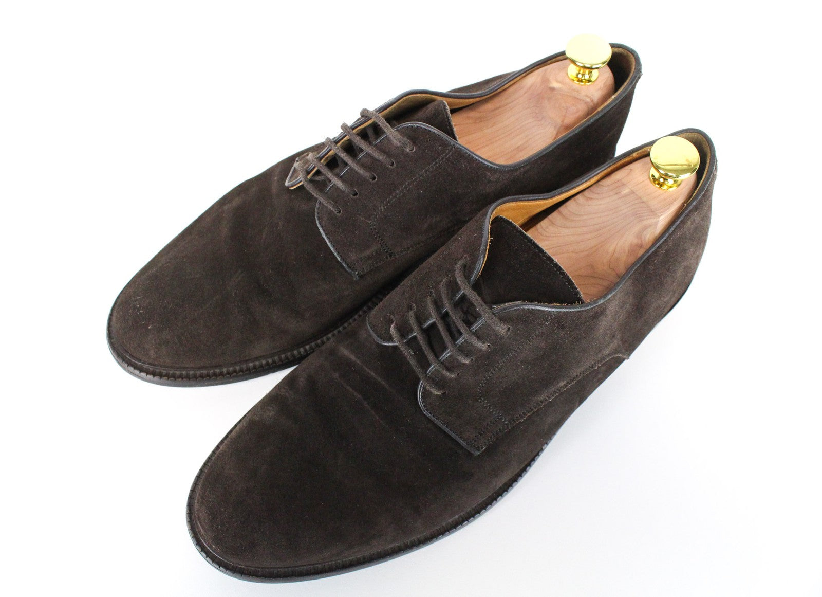 SUITSUPPLY Men's Shoes EU44 Brown Suede Lace-Up Formal Low-Top Dress Shoes