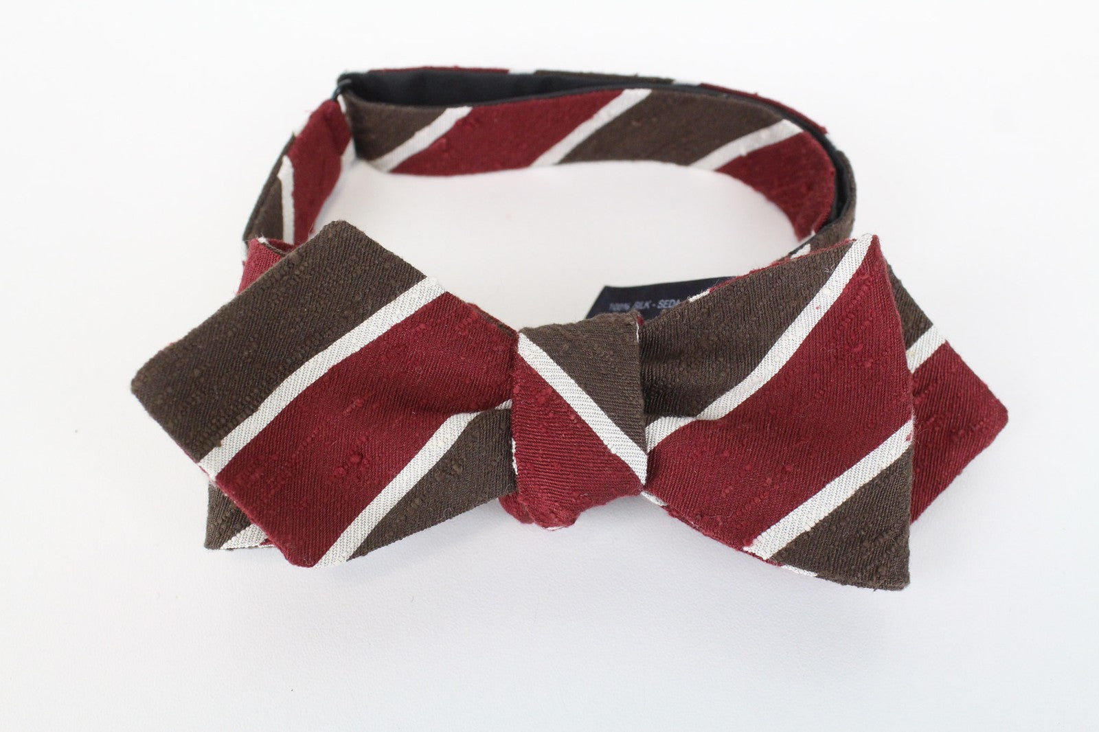 SUITSUPPLY Men's Bow Tie Brown One Size Silk Stripe Melange Butterfly Style
