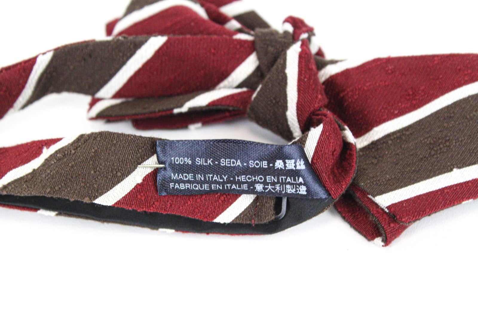 SUITSUPPLY Men's Bow Tie Brown One Size Silk Stripe Melange Butterfly Style