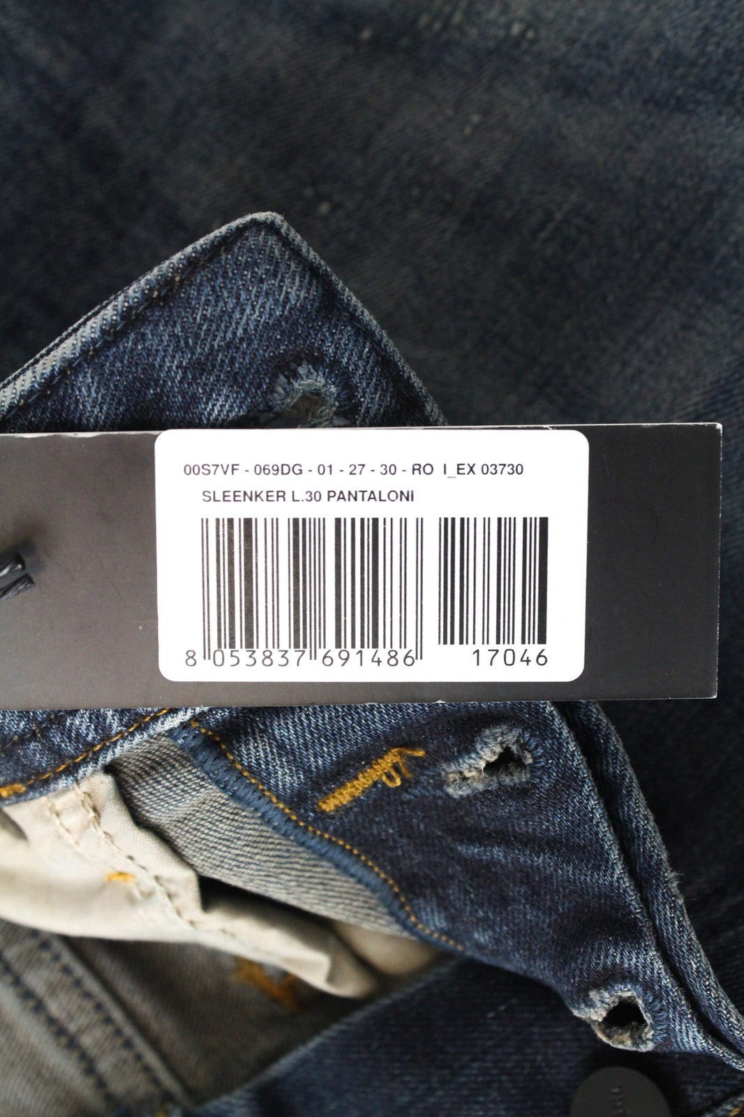 DIESEL Sleenker 069DG Men's W27/L30 Distressed Slim Skinny Stretch Blue Jeans