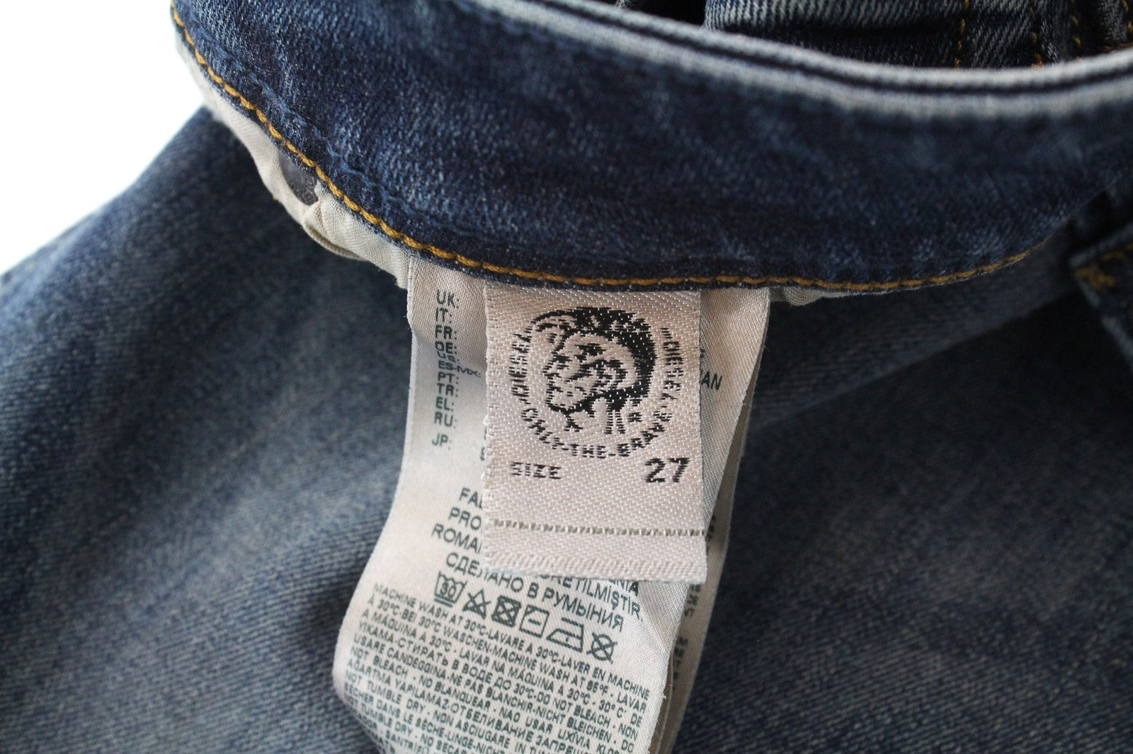 DIESEL Sleenker 069DG Men's W27/L30 Distressed Slim Skinny Stretch Blue Jeans