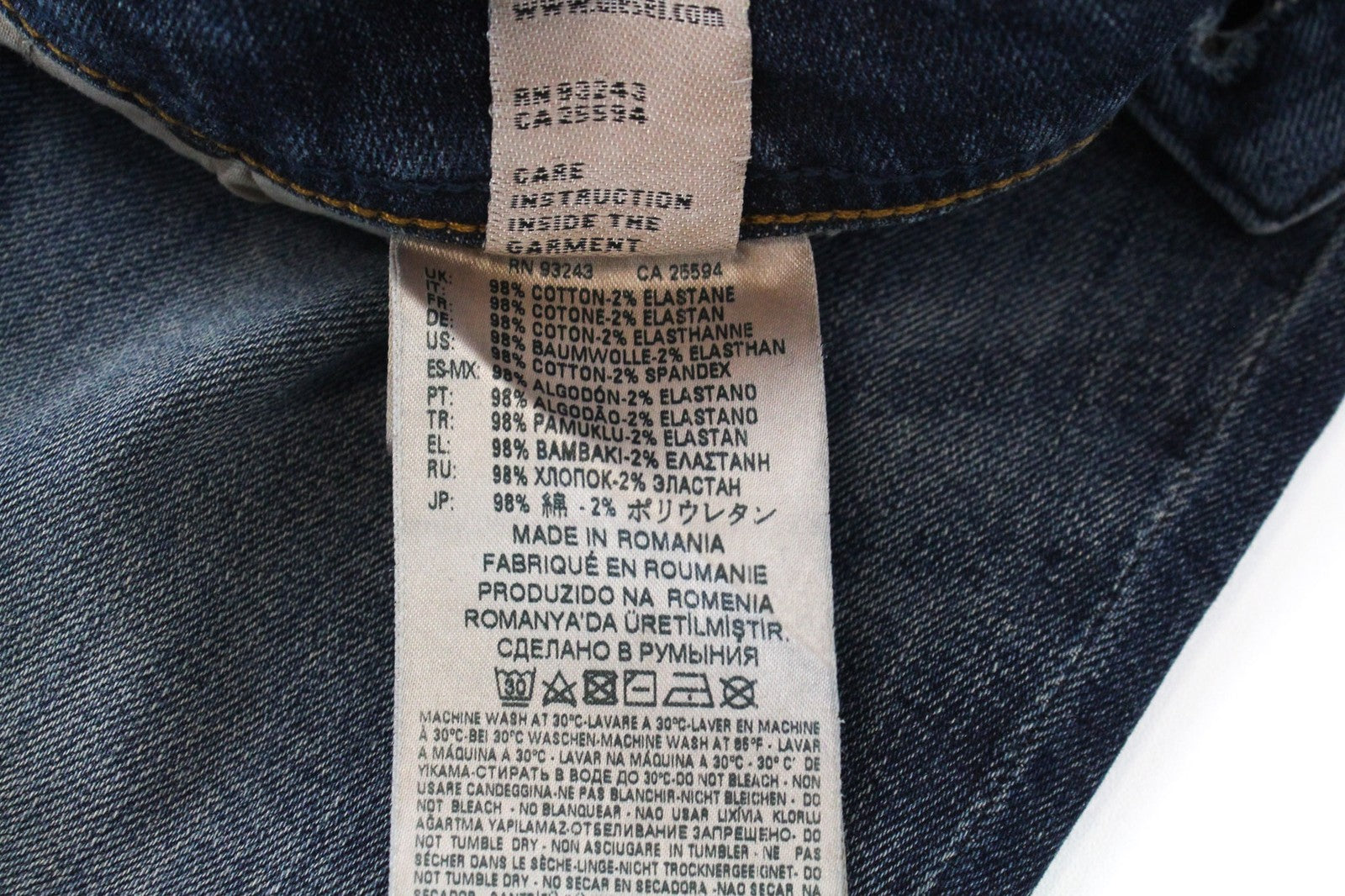 DIESEL Sleenker 069DG Men's W27/L30 Distressed Slim Skinny Stretch Blue Jeans