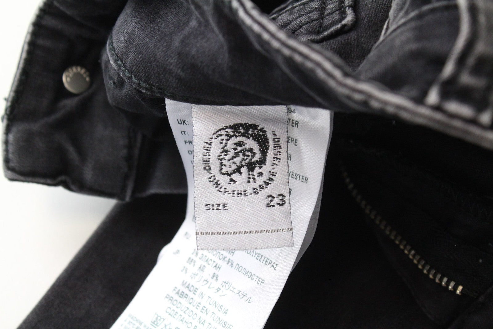 DIESEL Slandy 0680I Women Jeans W23/L32 Slim Skinny Grey Stretch Fitted Denim