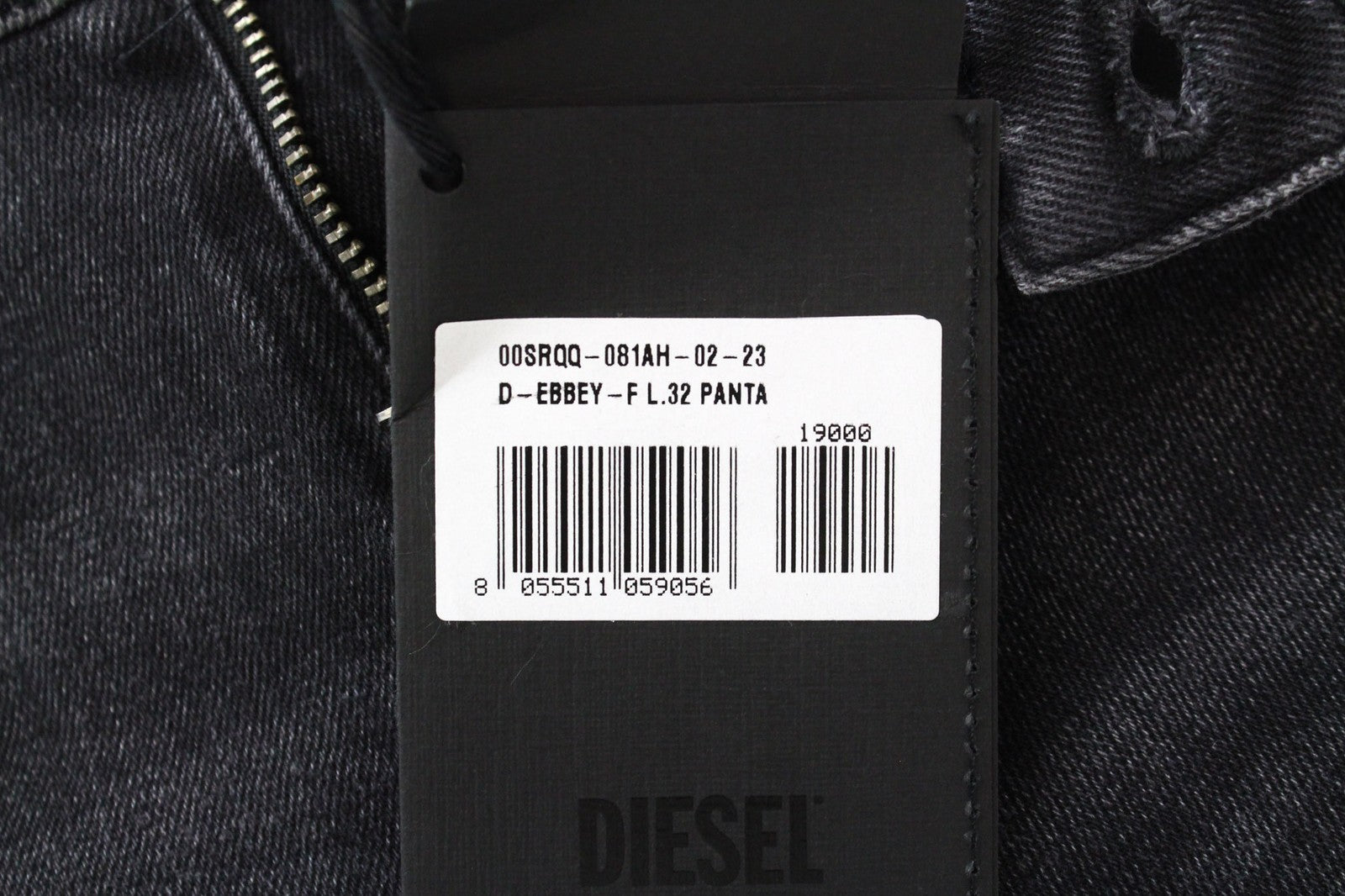 DIESEL D-Ebbey-F 081AH Women Jeans W23/L32 Bootcut Stretch Dark Grey Cotton