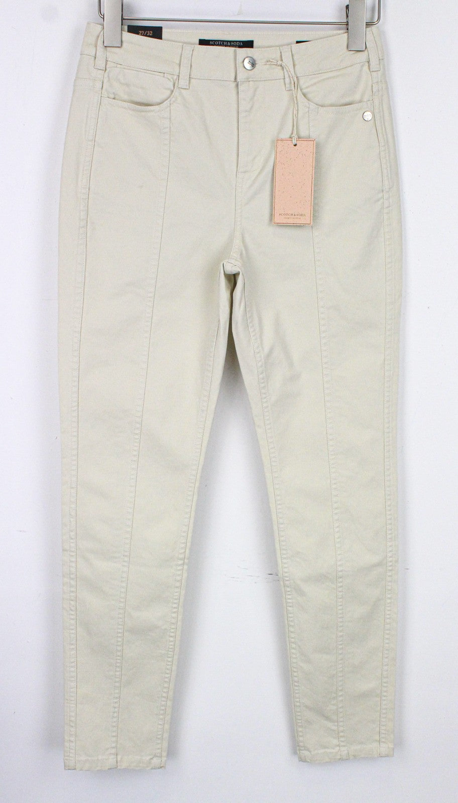 MAISON SCOTCH Women Trousers W27/L32 Off-White Beige Skinny Casual Fit