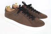 SUITSUPPLY Men Sneakers EU43 Brown Leather Grained Low-Top Lace-Up Trainers