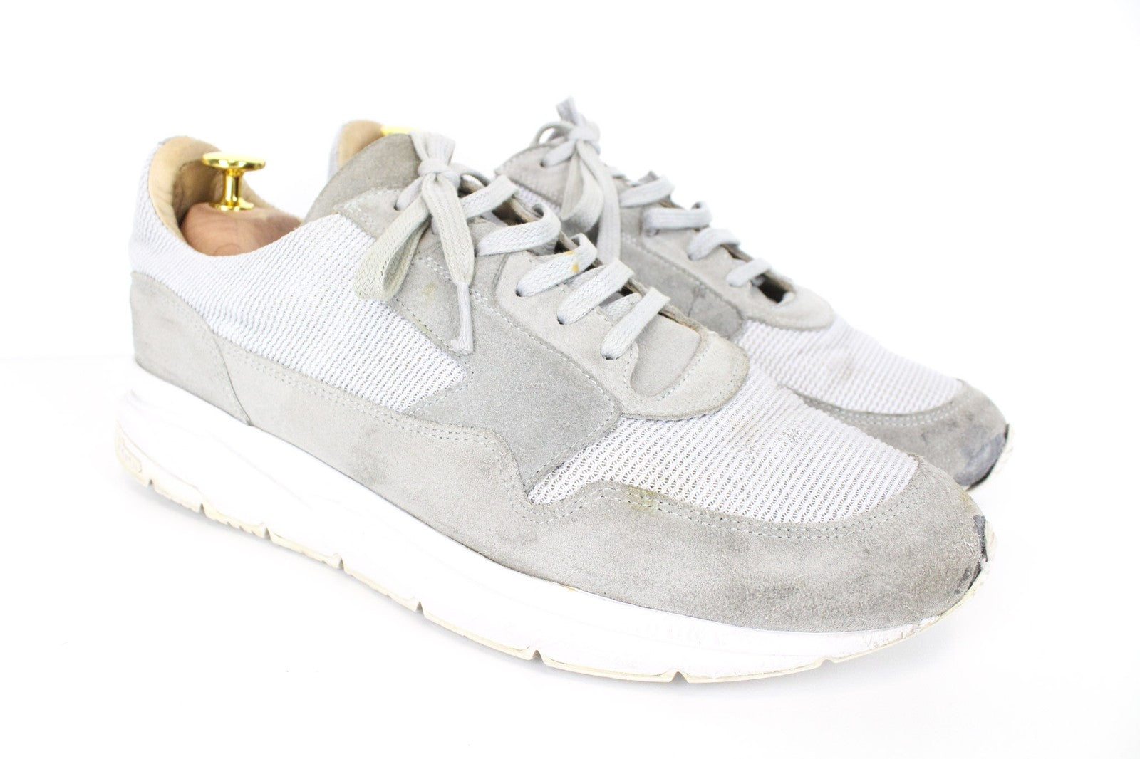 SUITSUPPLY Men Sneakers EU43 Light Grey Low-Top Leather Lace-Up Vibram Trainers