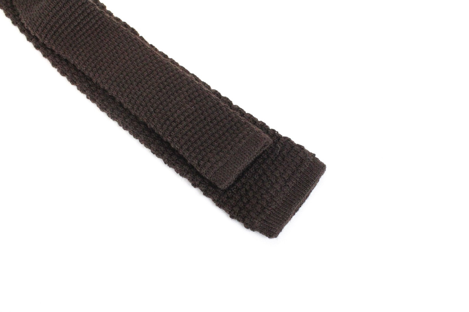 SUITSUPPLY Men Tie ~150 x 6 cm Dark Brown Wool Textured Slim Classic Formal