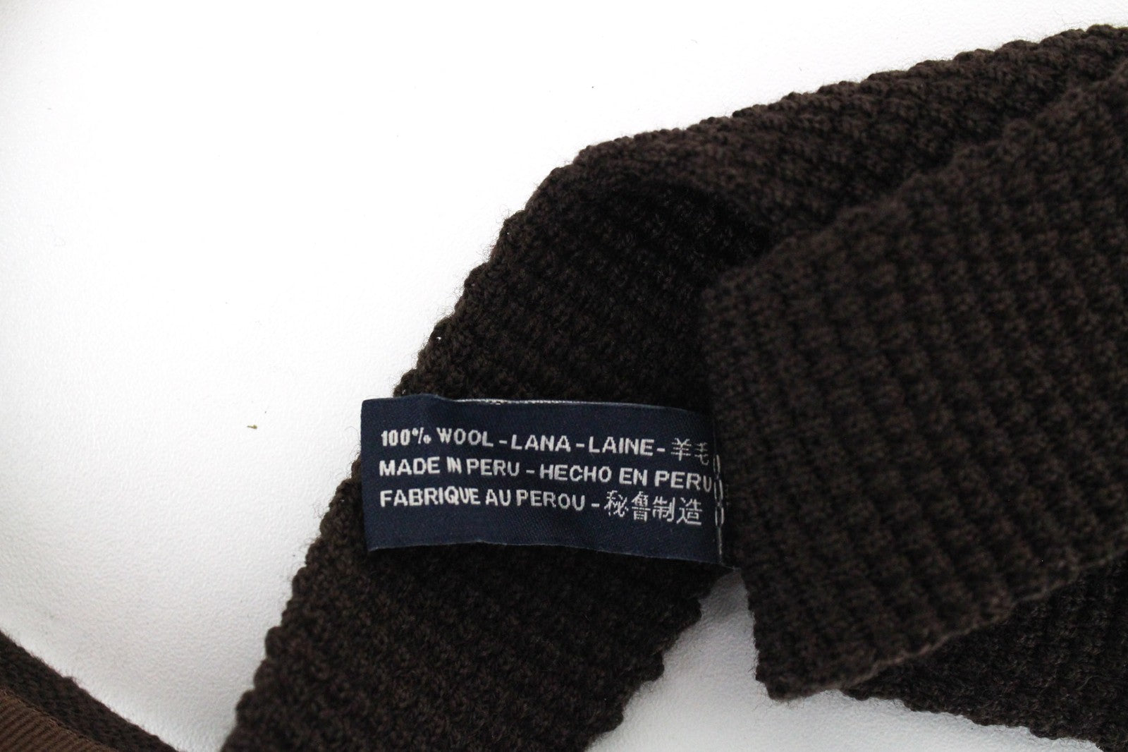 SUITSUPPLY Men Tie ~150 x 6 cm Dark Brown Wool Textured Slim Classic Formal