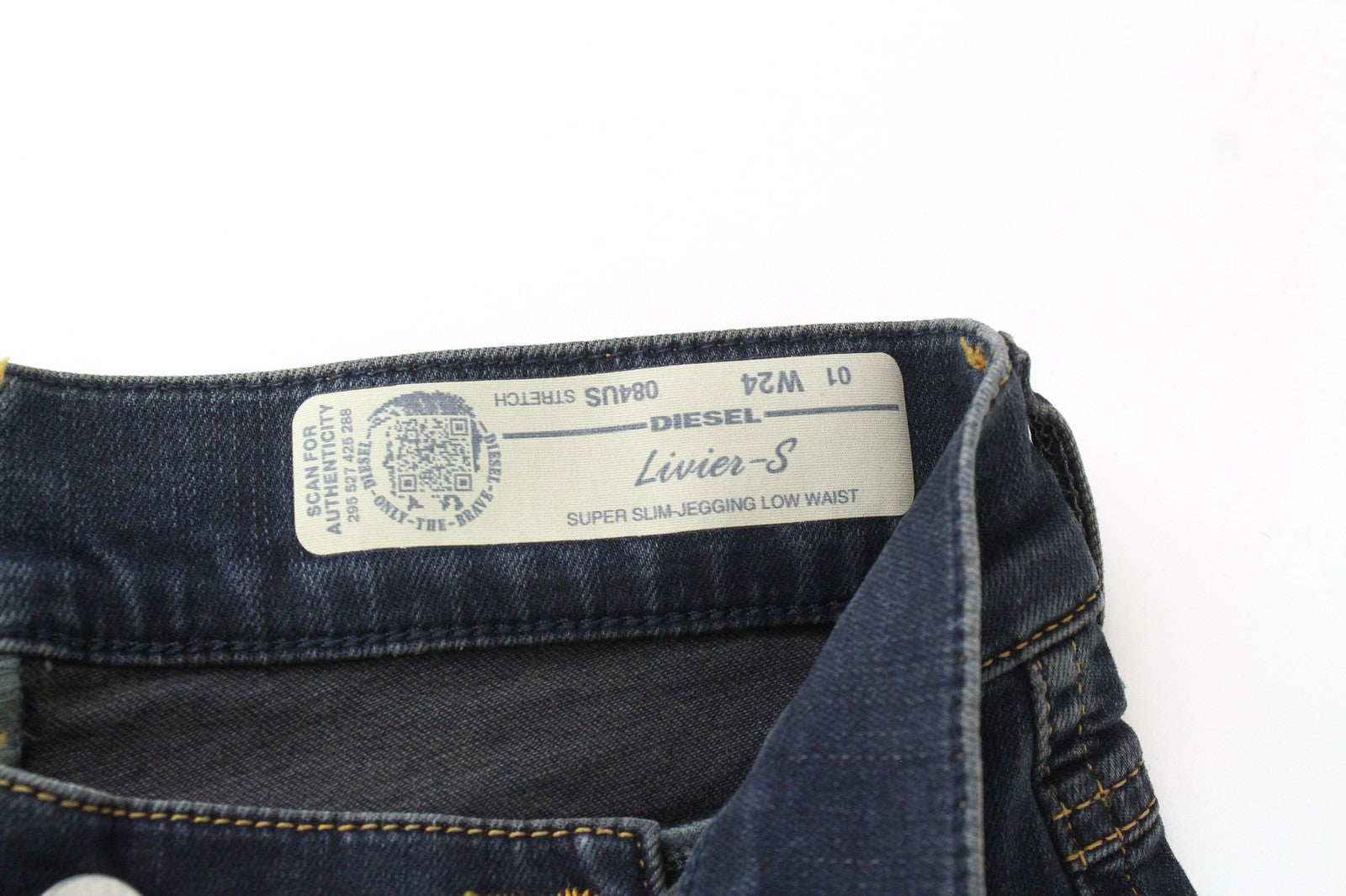 DIESEL Livier-S 084US Women Jeans W24 Jegging Super Slim Blue Stretch Low Waist