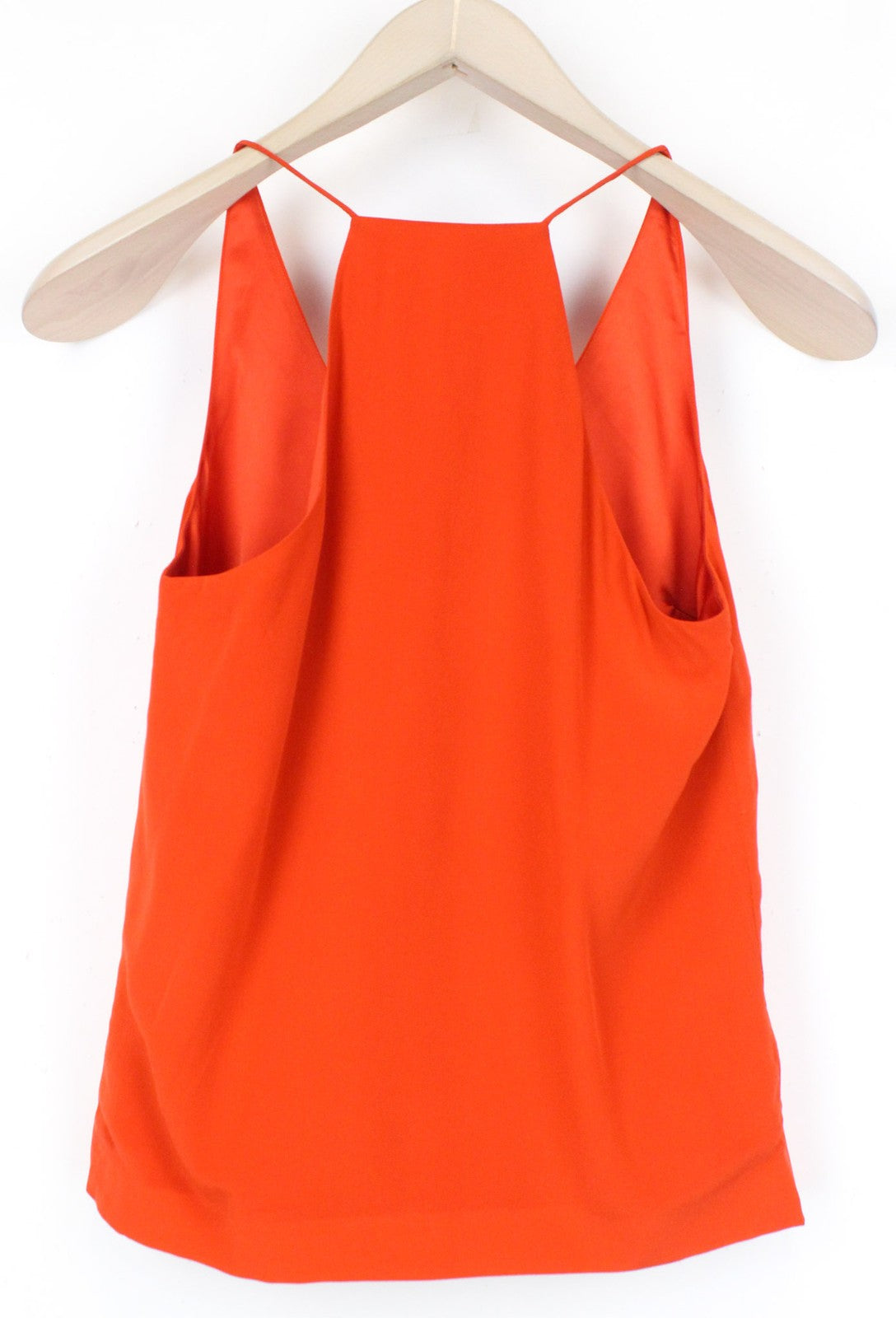 SUISTUDIO Rickie Women Top UK6 Red Slim Silk Softshell V-Neck Lined Sleeveless