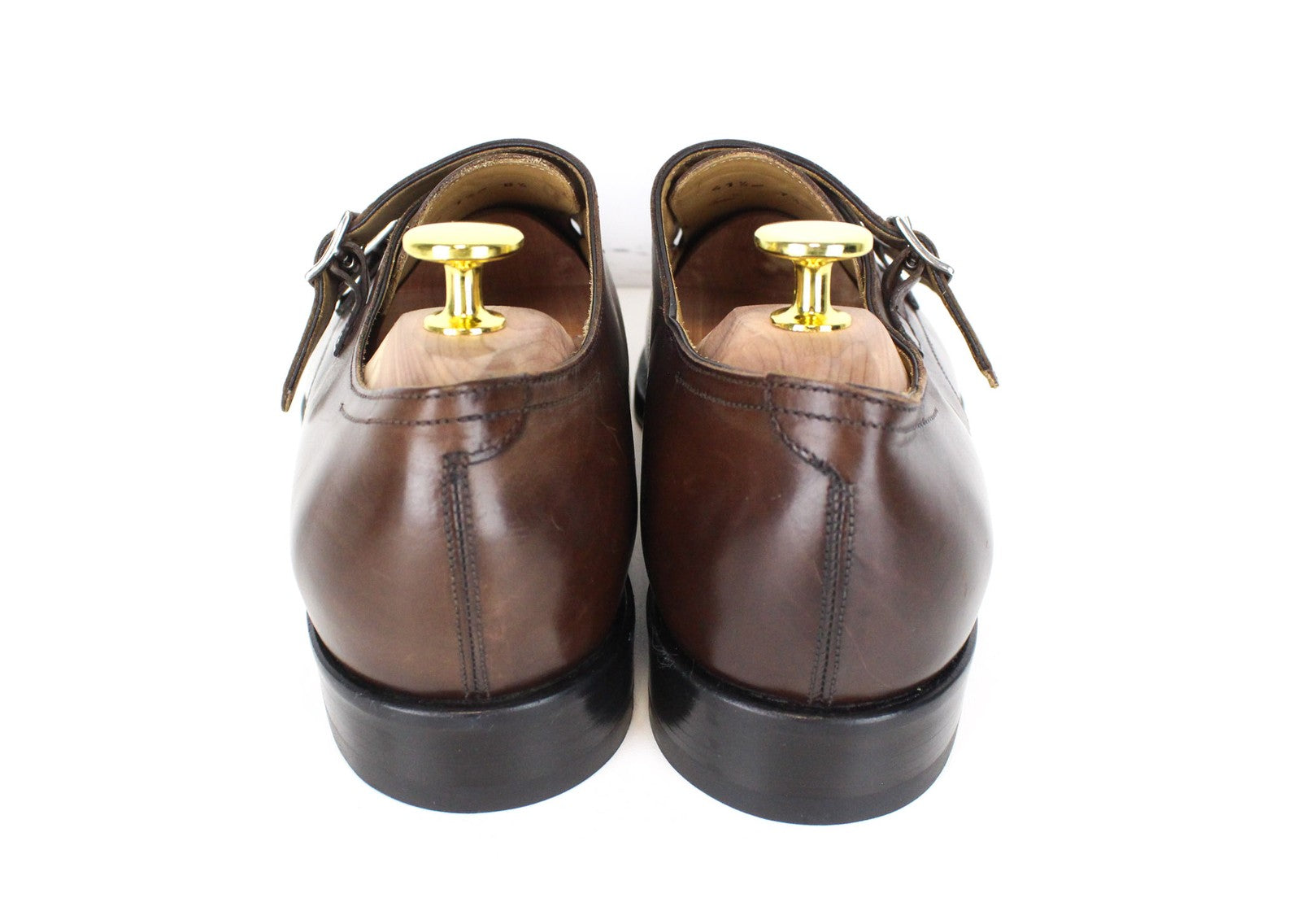 SUITSUPPLY Men Formal Shoes EU41.5 Mid Brown Leather Double Monk Strap Classic