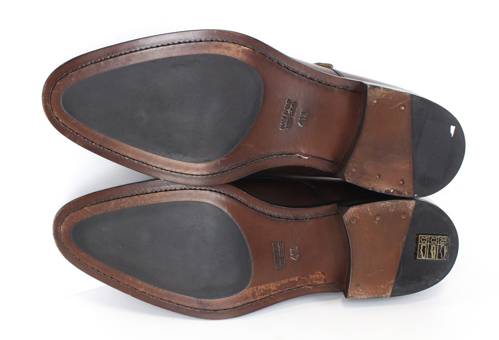 SUITSUPPLY Men Formal Shoes EU41.5 Mid Brown Leather Double Monk Strap Classic