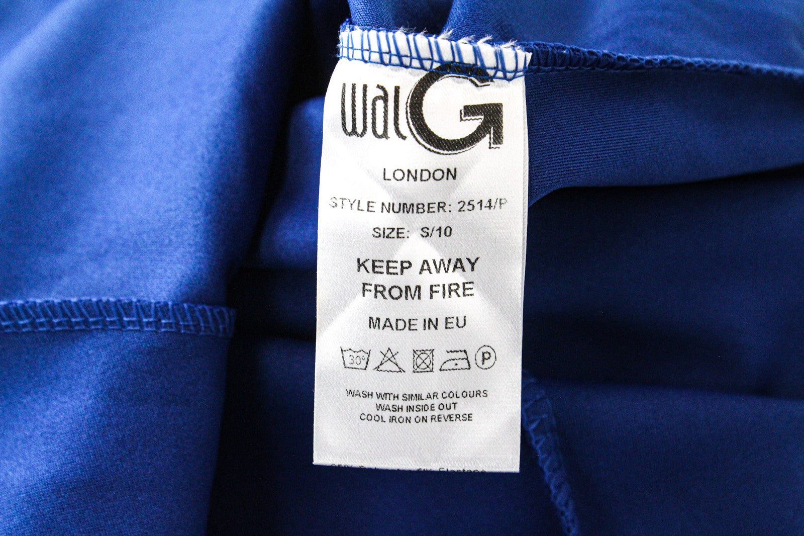 WAL G Women Dress S Blue Maxi Bodycon V-Neck Halter Flared Partywear