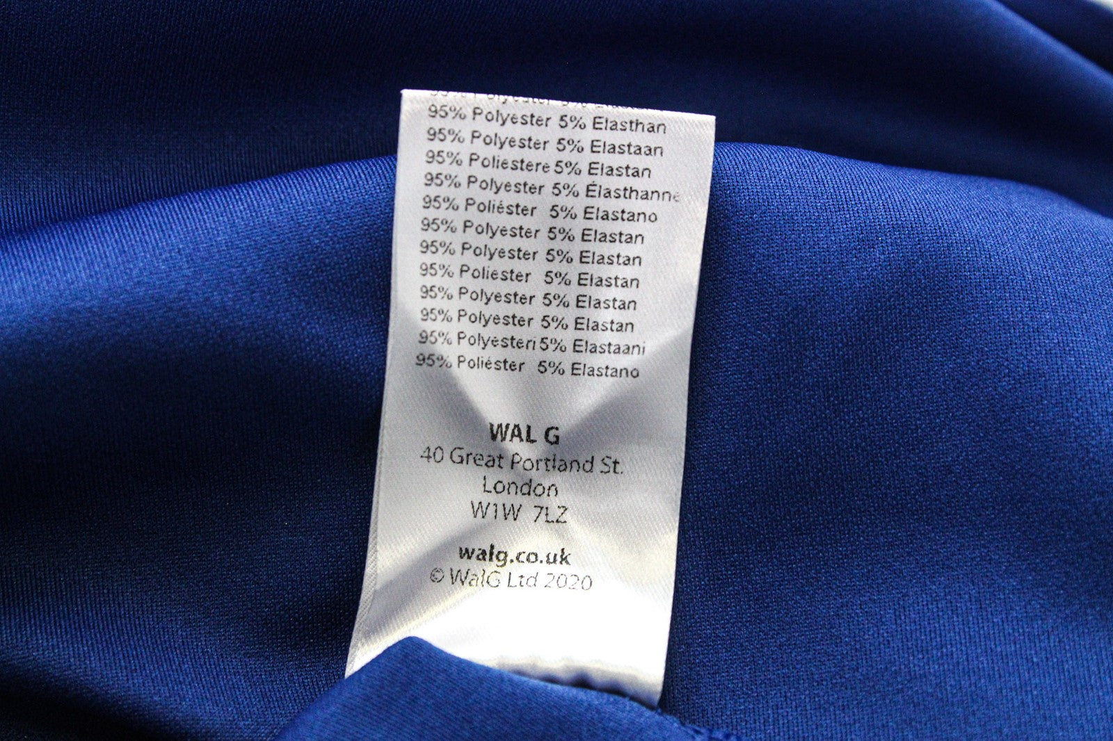 WAL G Women Dress S Blue Maxi Bodycon V-Neck Halter Flared Partywear